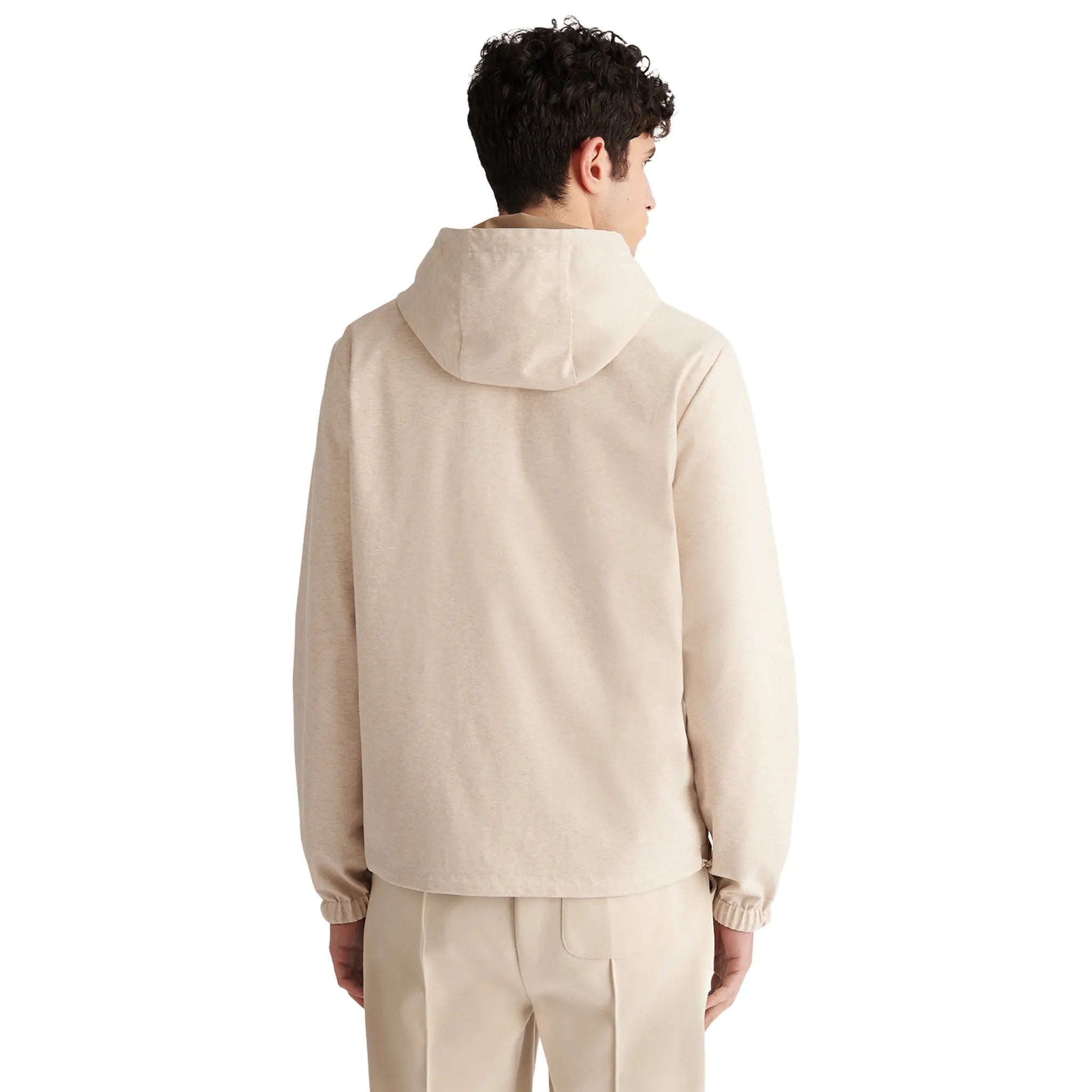 Back View of Peckham Rye Sloane Reversible Caribou Hooded Jacket