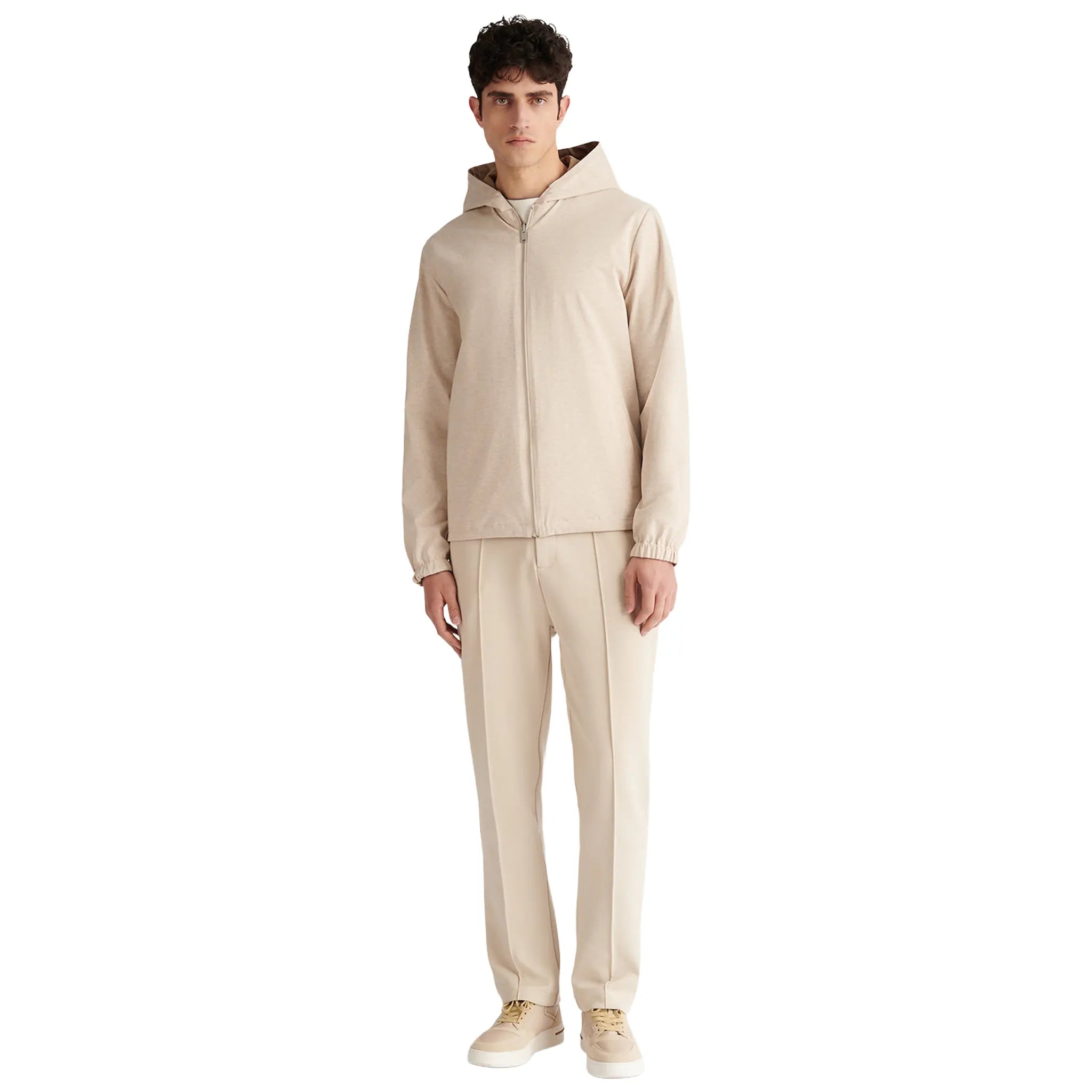 Front View of Peckham Rye Sloane Reversible Caribou Hooded Jacket