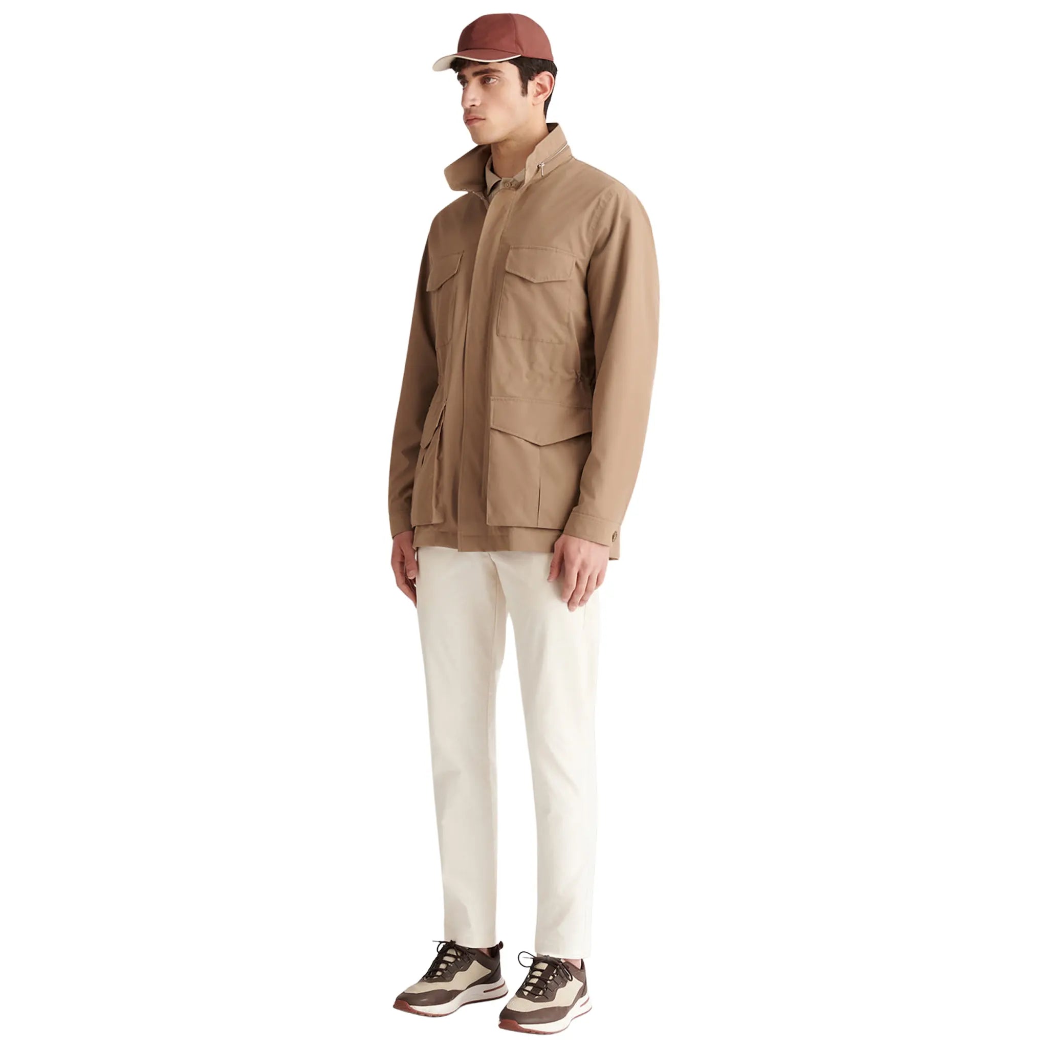 Front Side View of Peckham Rye The Explorer Safari Caribou Jacket 