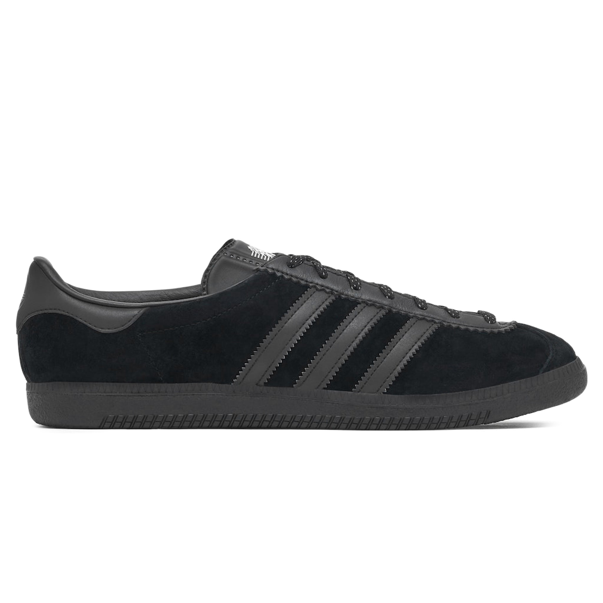 Side view of Peter Saville x Adidas Pulsebeat Spezial Black Carbon GV9031