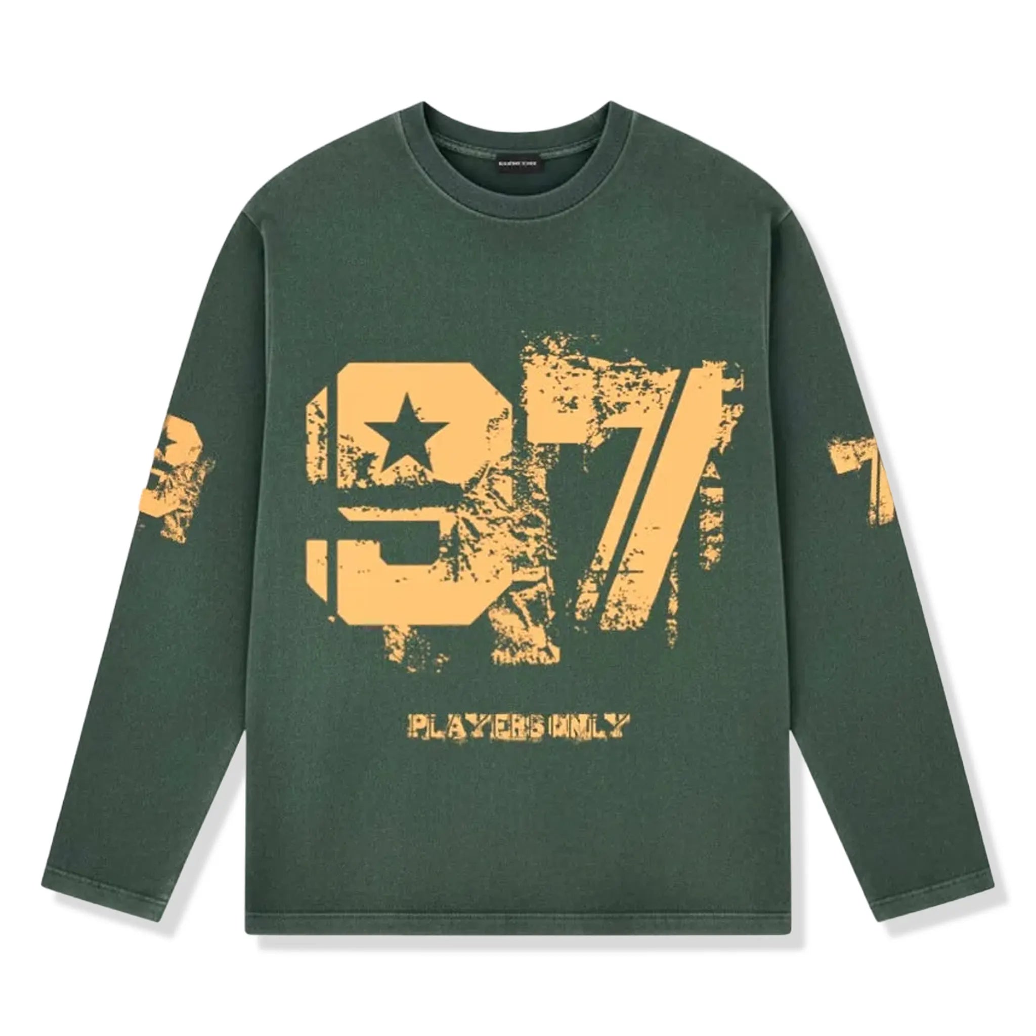 Detailed Players Only Distressed 97 L/S Washed Forrest Green T-Shirt