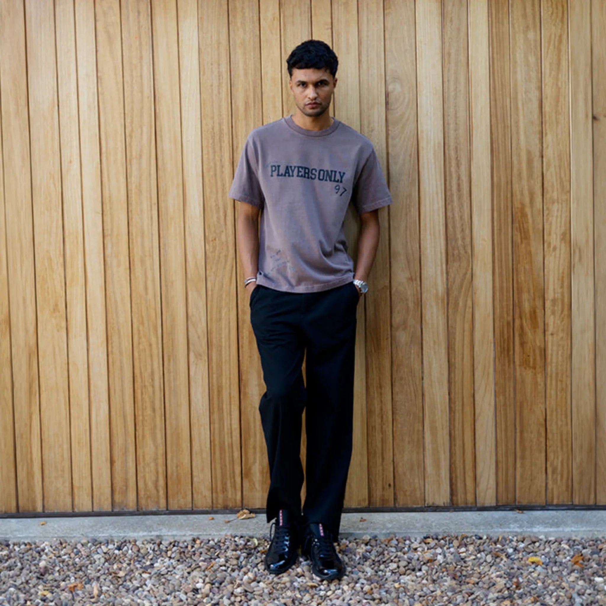 Model view of Players Only Play The Hand Your’e Dealt Brown T-Shirt