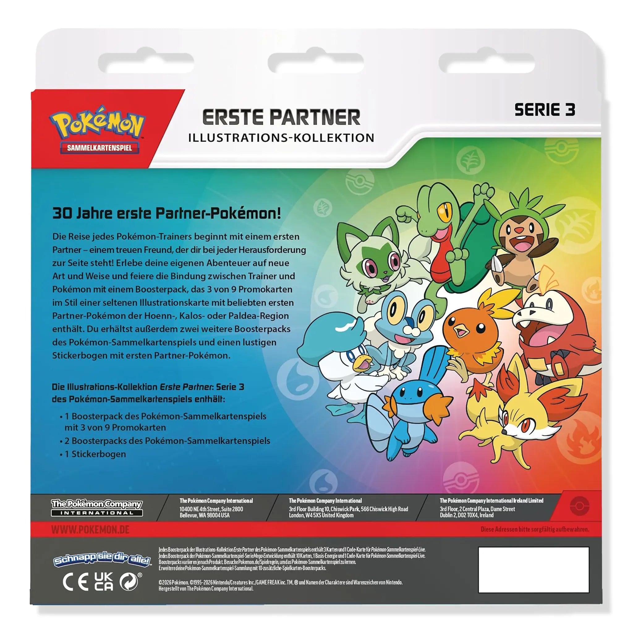 Back View of Pokemon First Partner Illustration Collection Series 3 Box