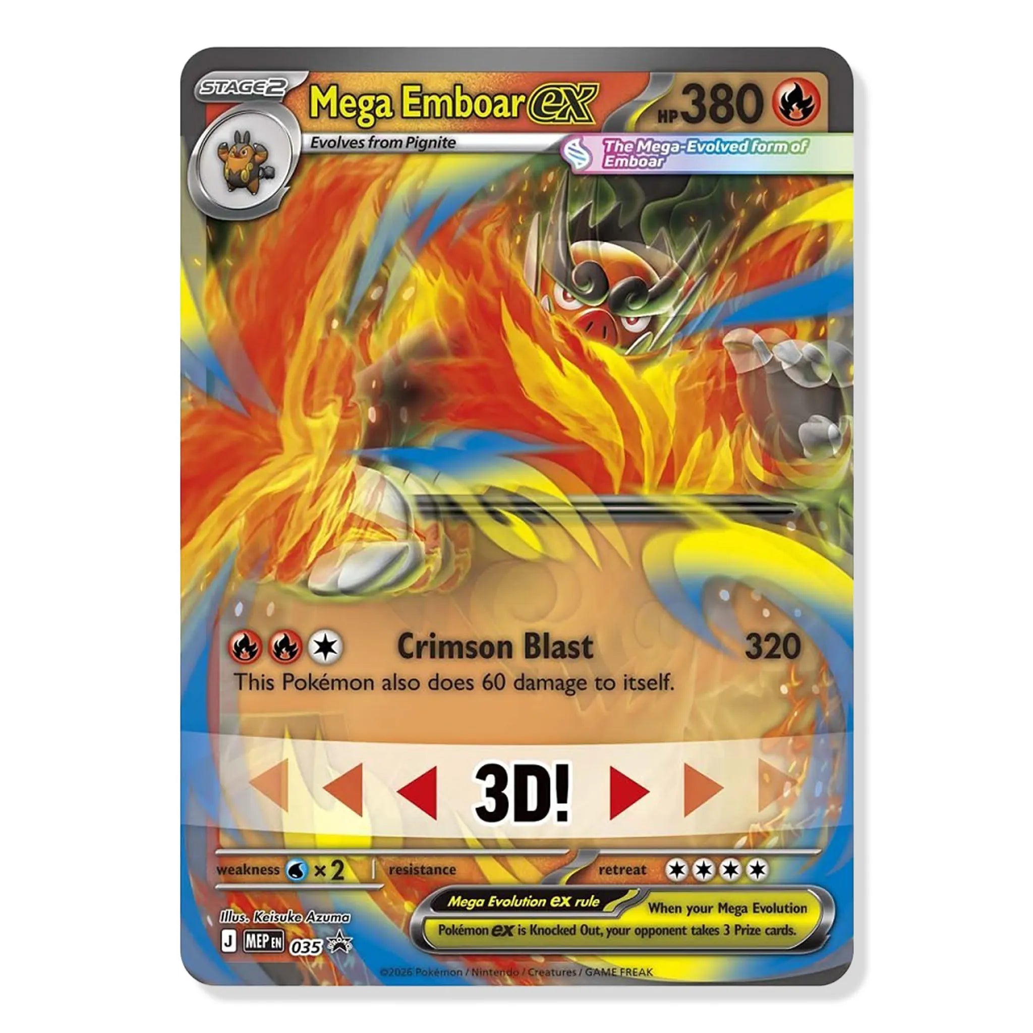 Front View of Pokemon Mega Evolution Ascended Heroes Mega Emboar Ex Box (2026)