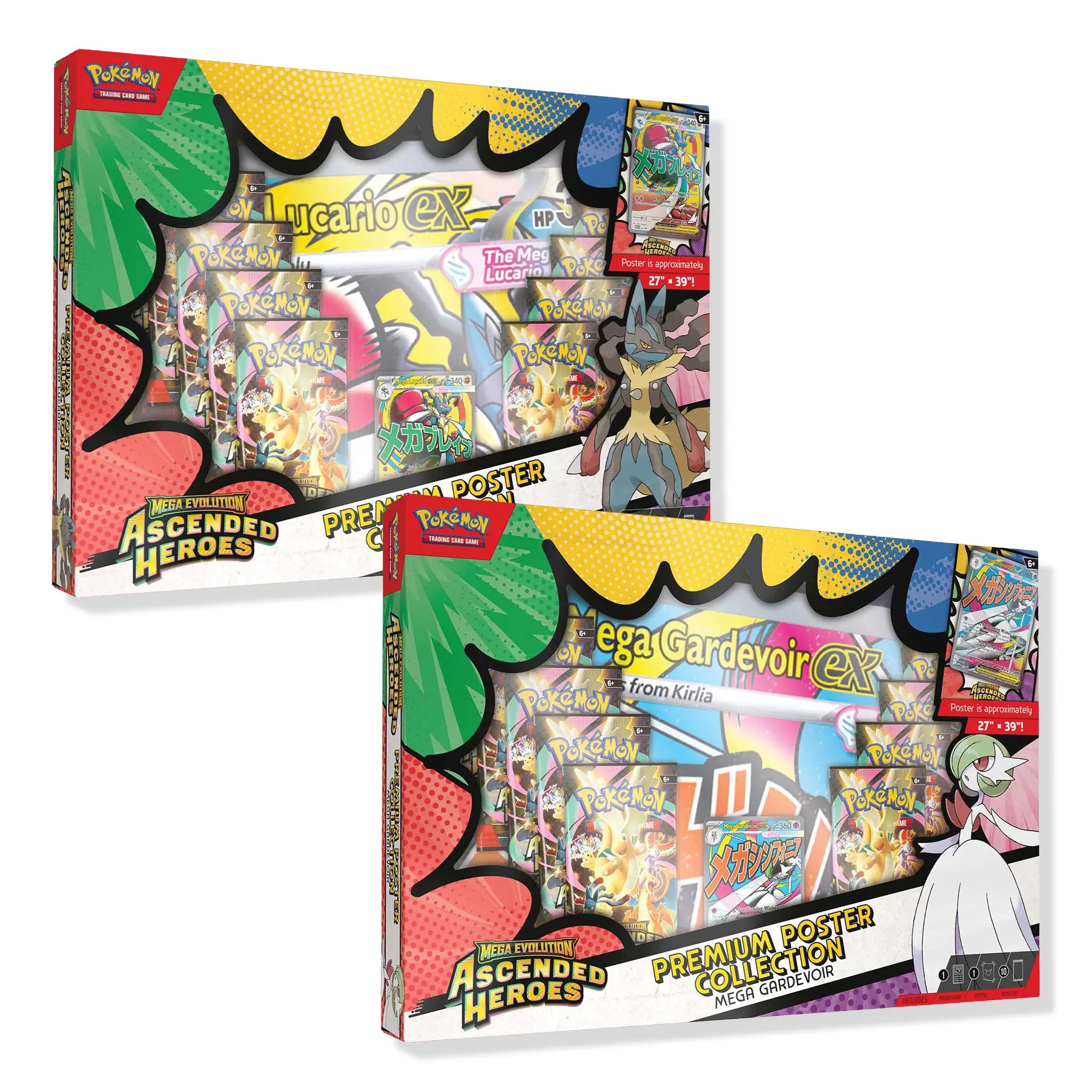 Front View of Pokémon Mega Evolution Ascended Heroes Mega Lucario Premium Poster Collection (2026)