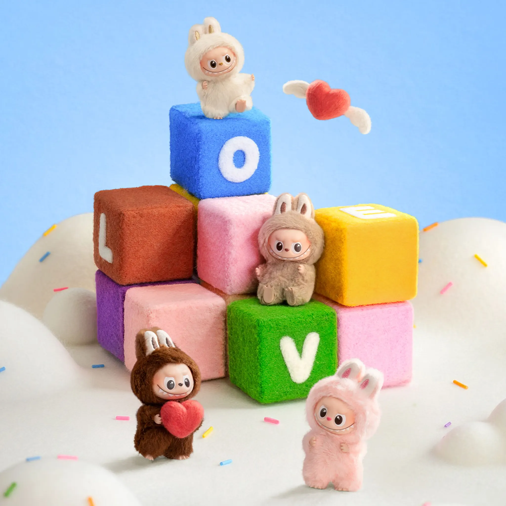 Multi View of Pop Mart The Monstres Pin for Love Series Vinyl Plush Pendant Blind Box (A-M)