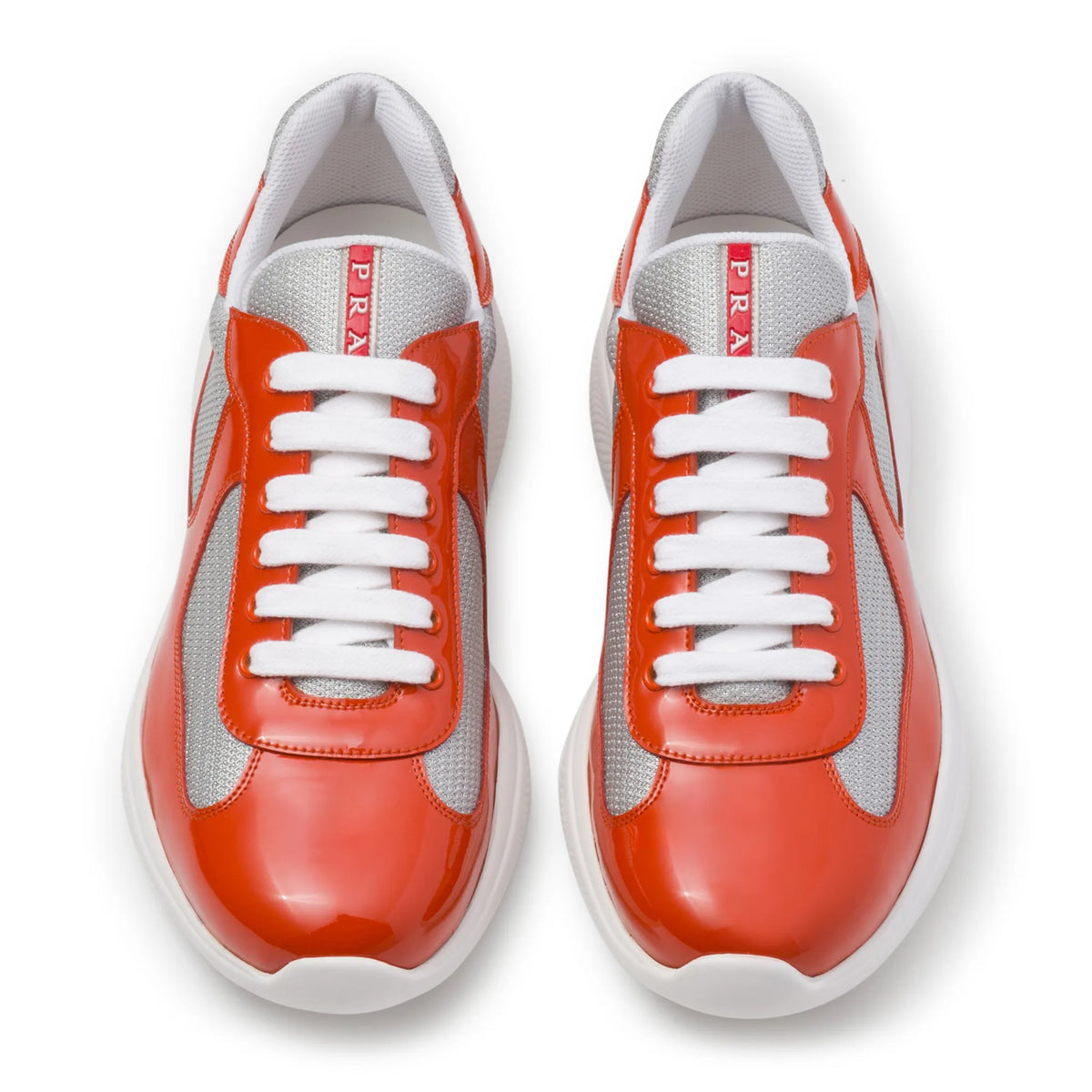 Prada Americas Cup Orange Silver Sneaker | 4E3400_ASZ_F0Q2O Prada Americas Cup Orange Silver Sneaker | 4E3400_ASZ_F0Q2O