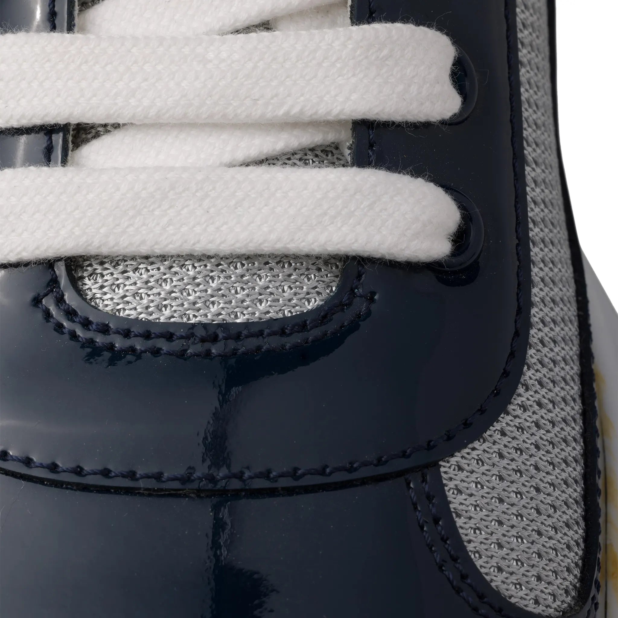 Toe box view of Prada Americas Cup Royal Blue Silver Sneaker 4E3400_ASZ_F0FJT