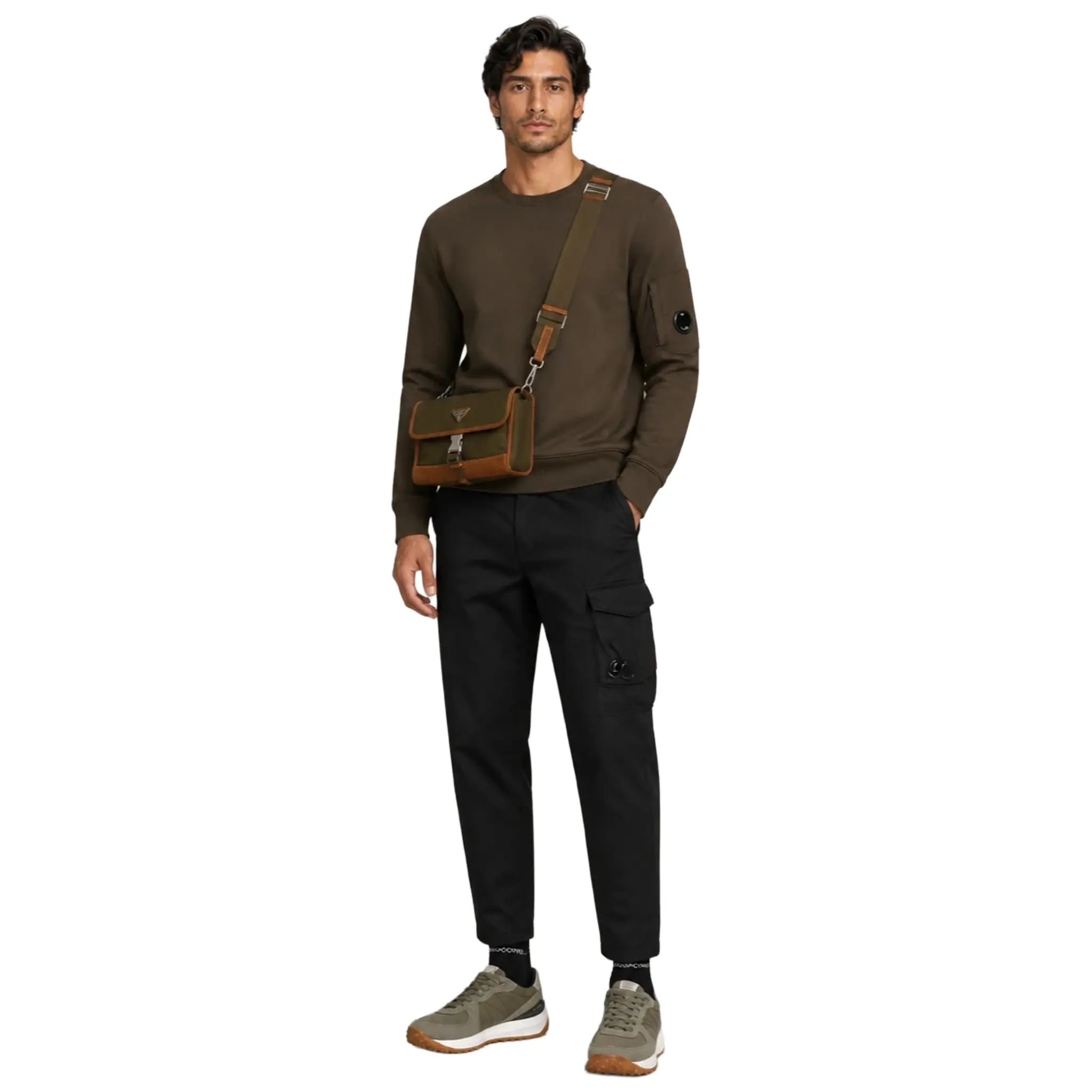 Model View of Prada Canvas Olive Green Smartphone Case