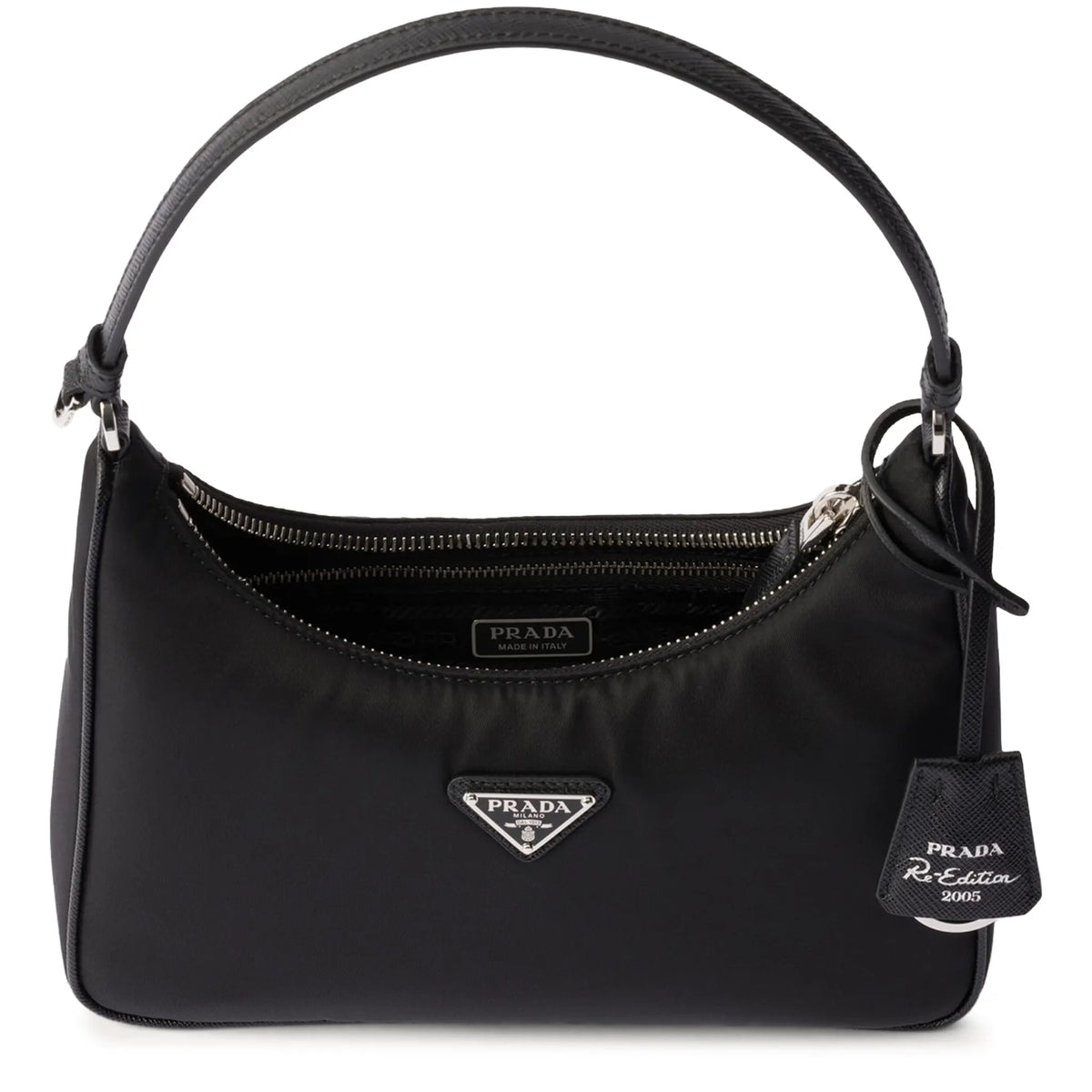 Prada Logo Re-Edition 2005 Mini Black Bag | 1N204M_R064_F0002