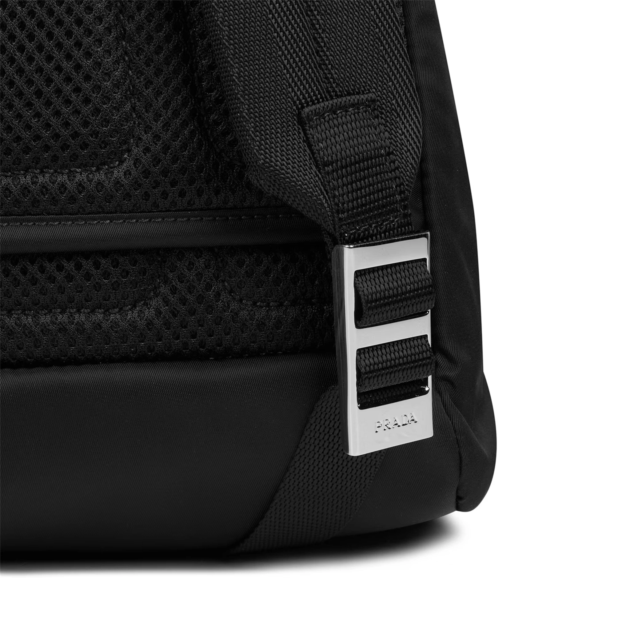 Detail view of Prada Re-Nylon Black Backpack 2VZ048_2DMG_F0002_V_OOO
