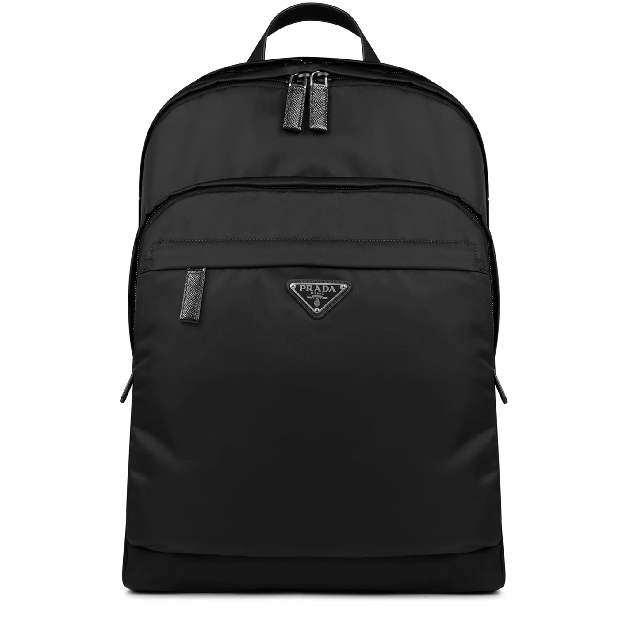 Front view of Prada Re-Nylon Black Backpack 2VZ048_2DMG_F0002_V_OOO