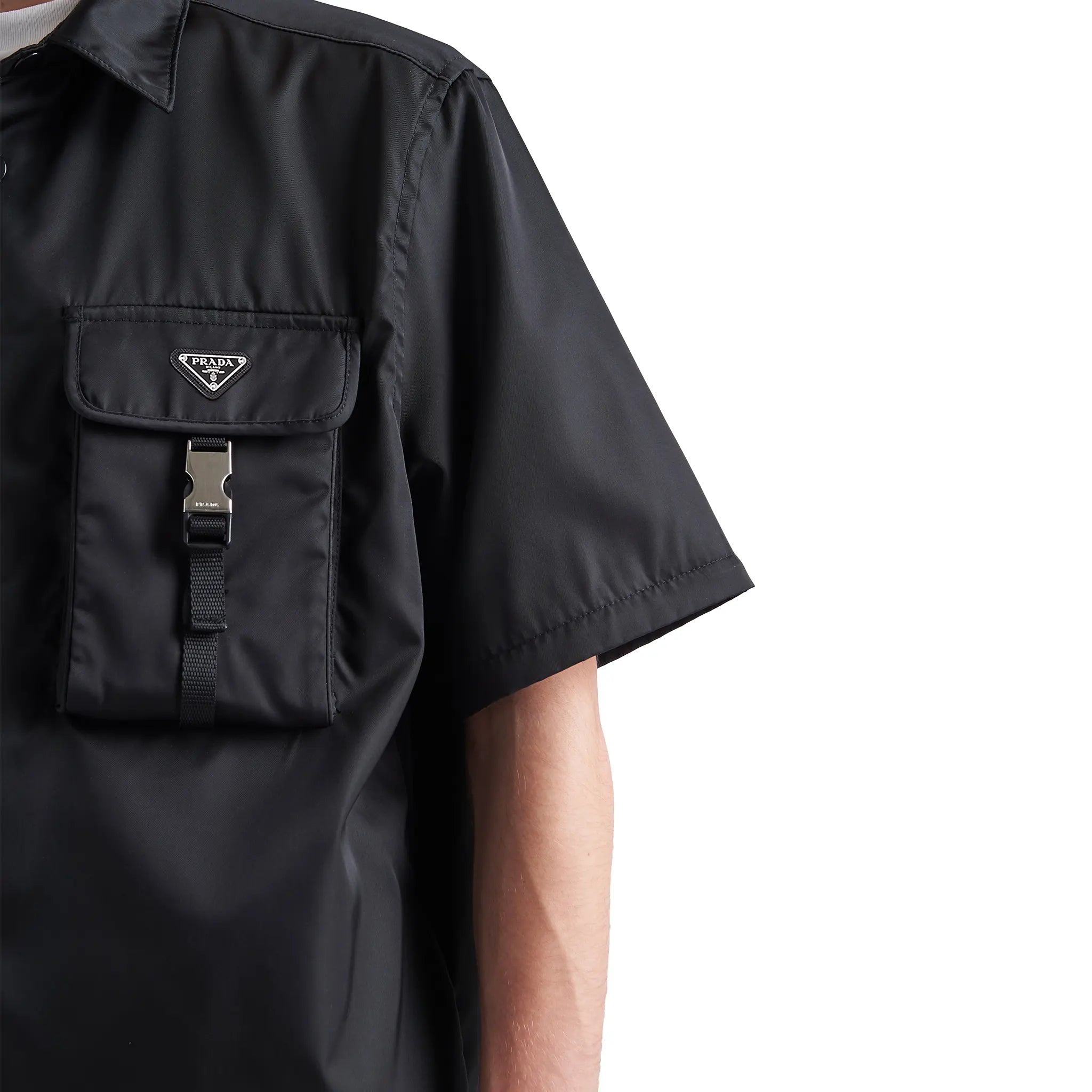 Prada Re-Nylon Gabardine Black Shirt