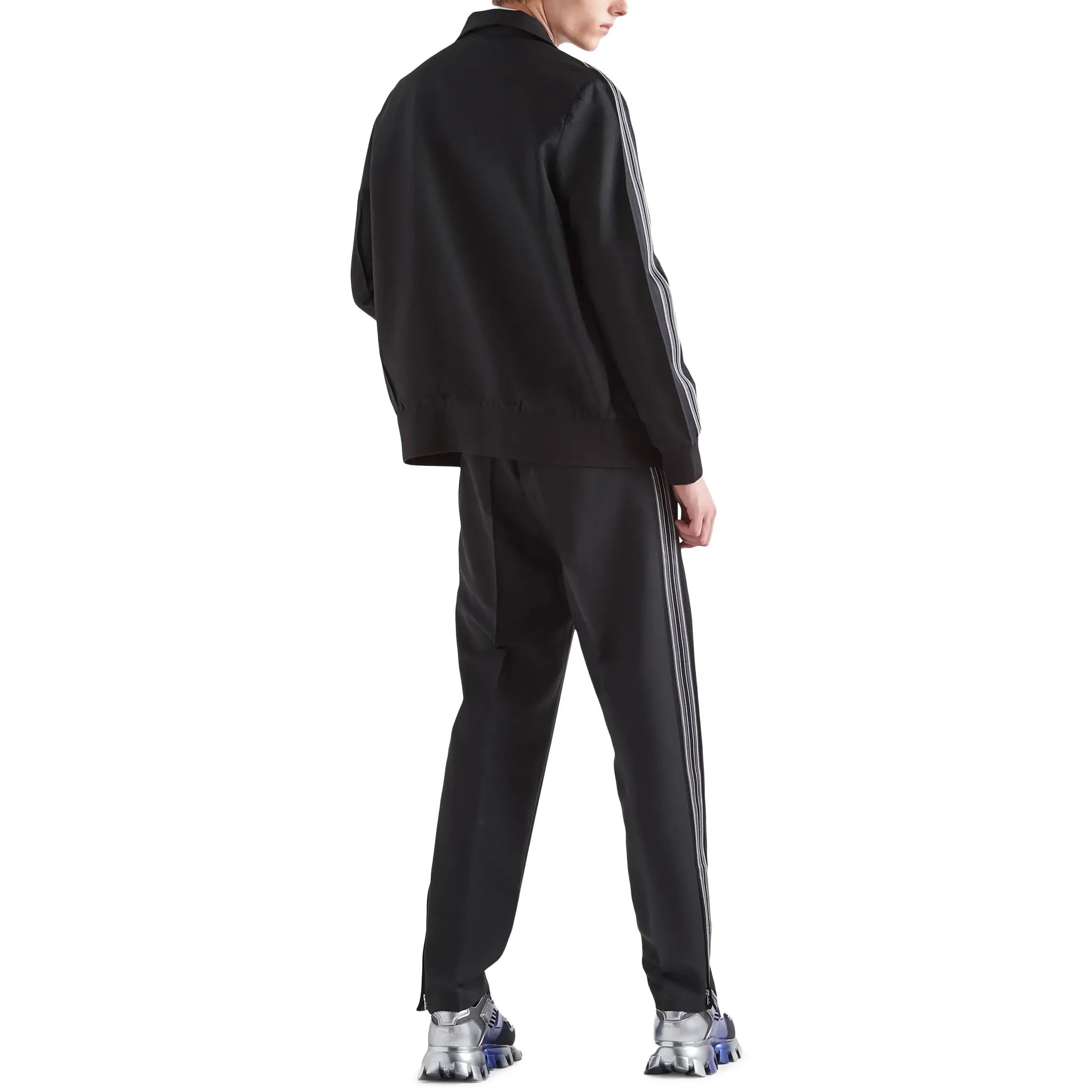 Back View of Prada Triangle Logo Mohair And Wool Trousers SPH261S231G54