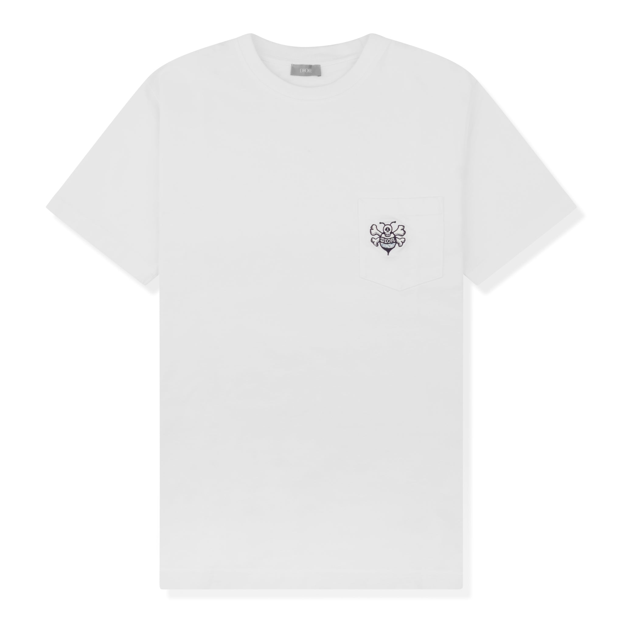 Image of Pre Owned - Dior x Shawn Stussy Bee Pocket Oversized White T Shirt