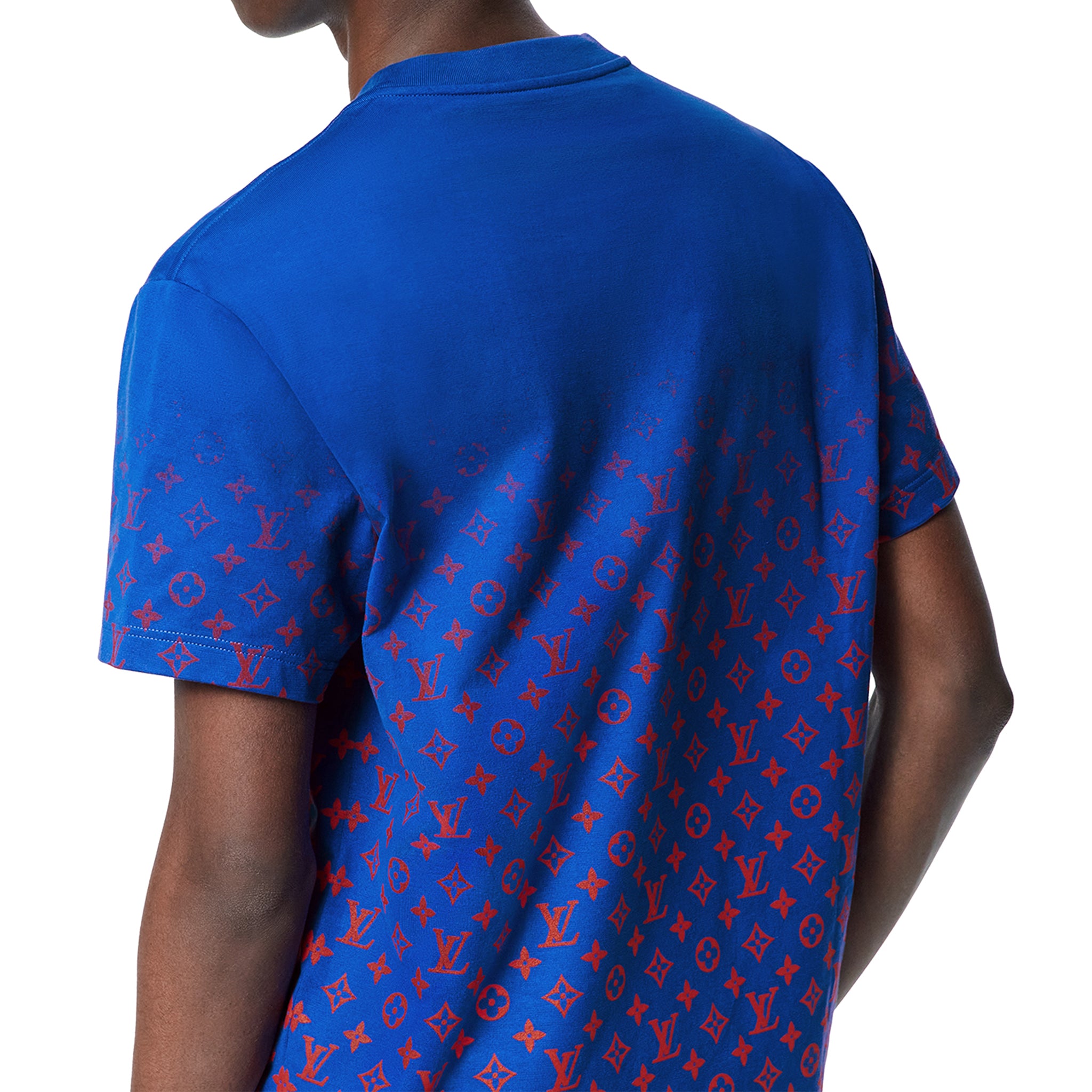 Image of Pre Owned - Louis Vuitton Monogram Gradient Cotton Blue T Shirt
