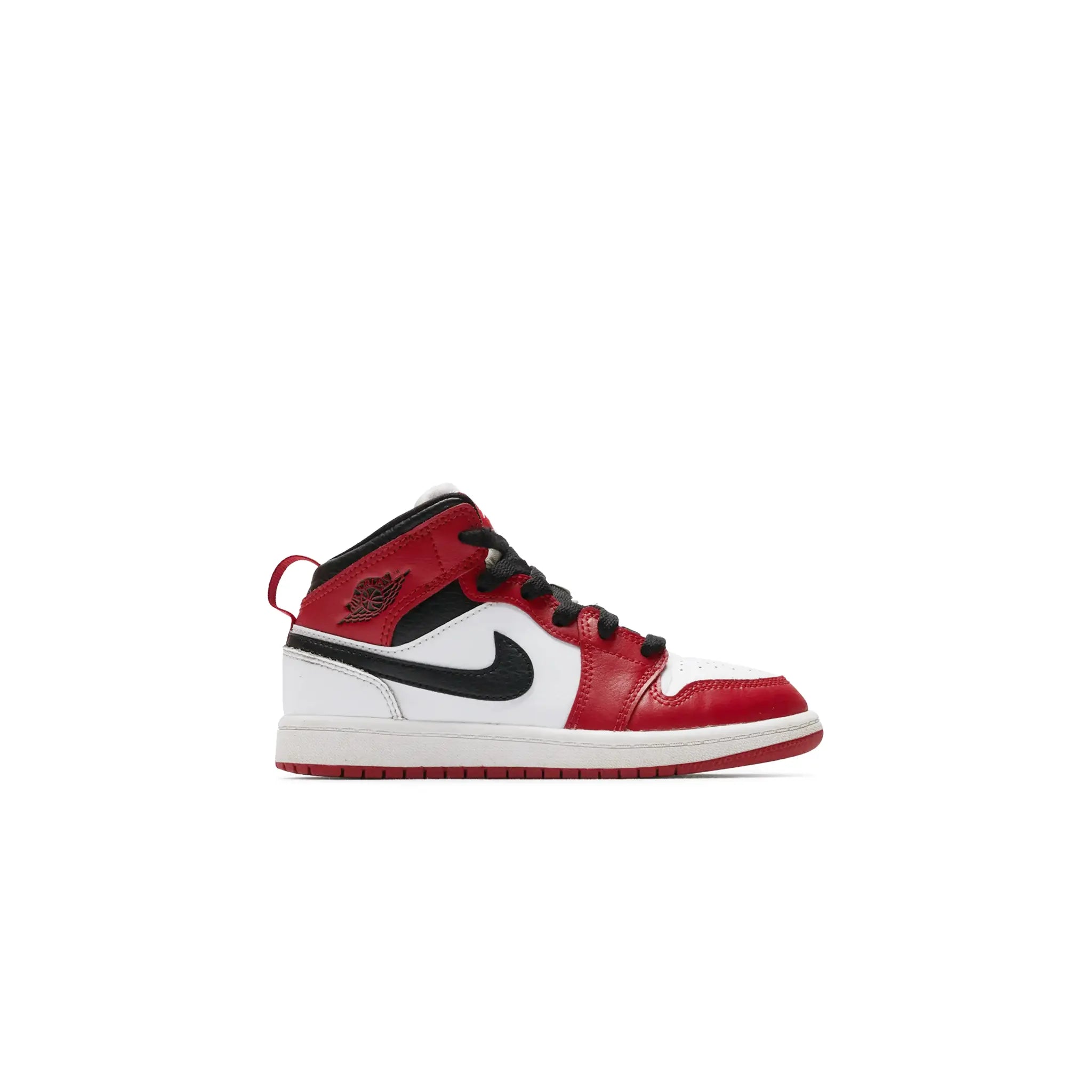 Side View of Preloved - Air Jordan 1 Mid Chicago White Heel (PS)