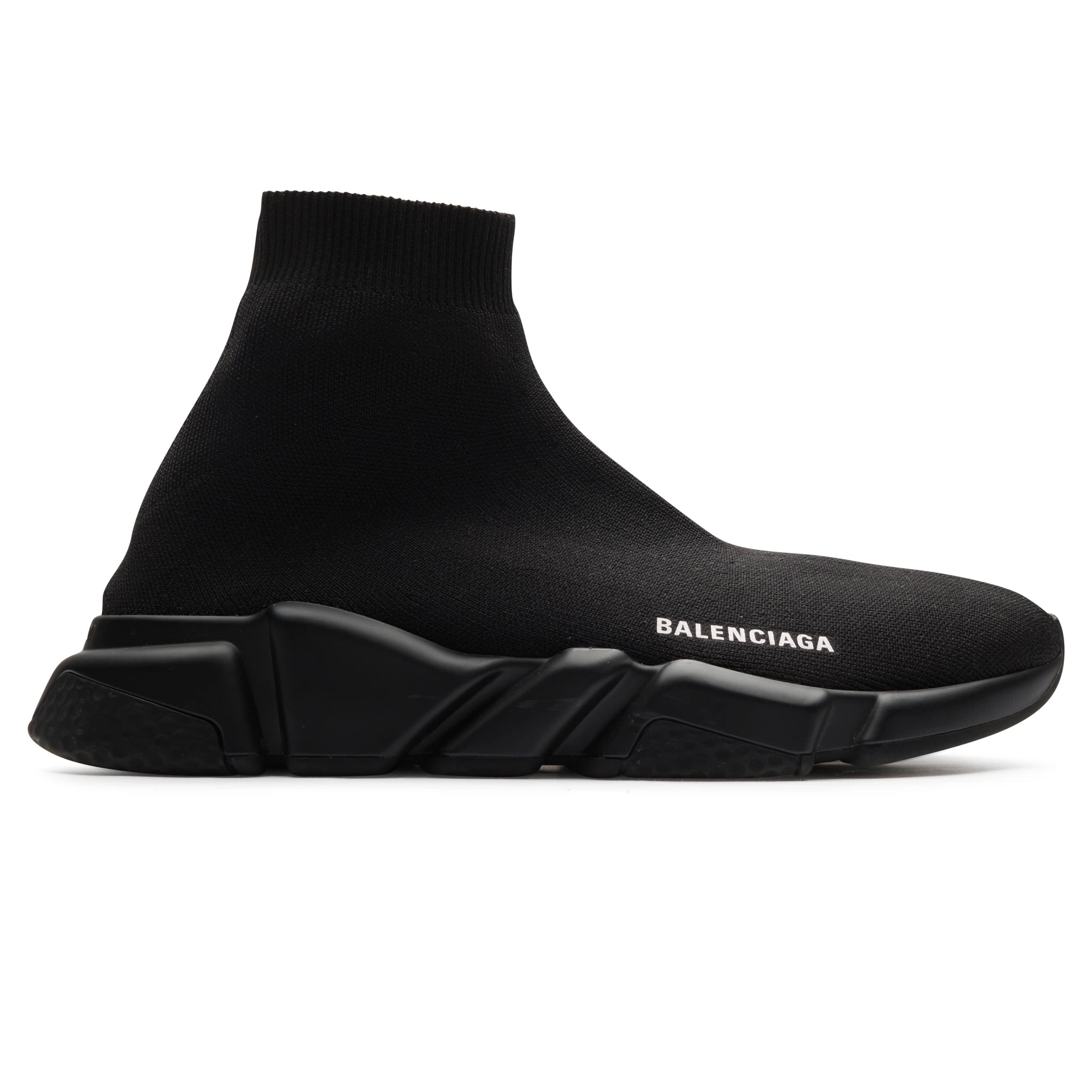 Side view of Preloved - Balenciaga Speed Knit Sock Black 