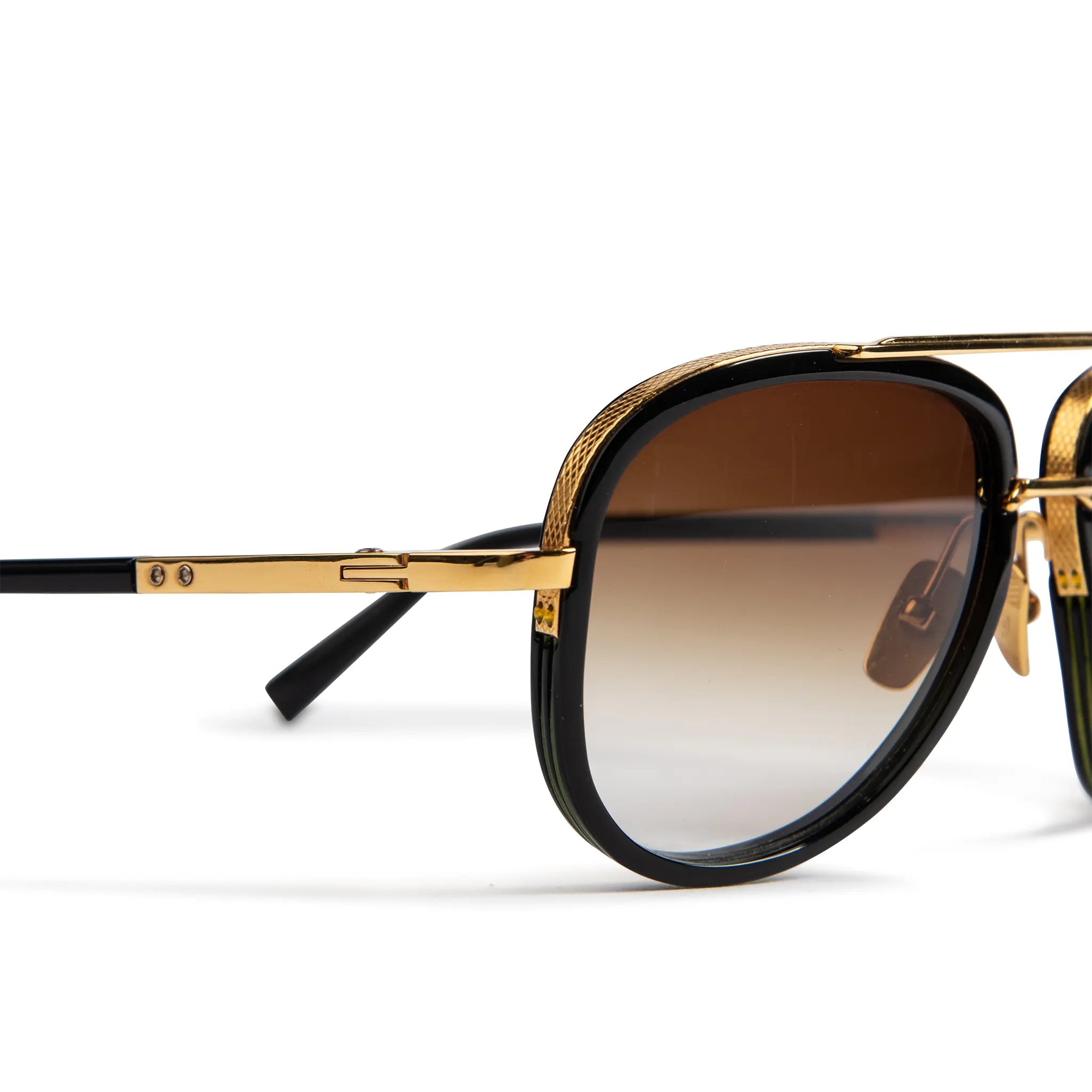 Lens detail view of Preloved - Dita Eyewear Mach Two Black Gold Sunglasses DRX-2031B-60