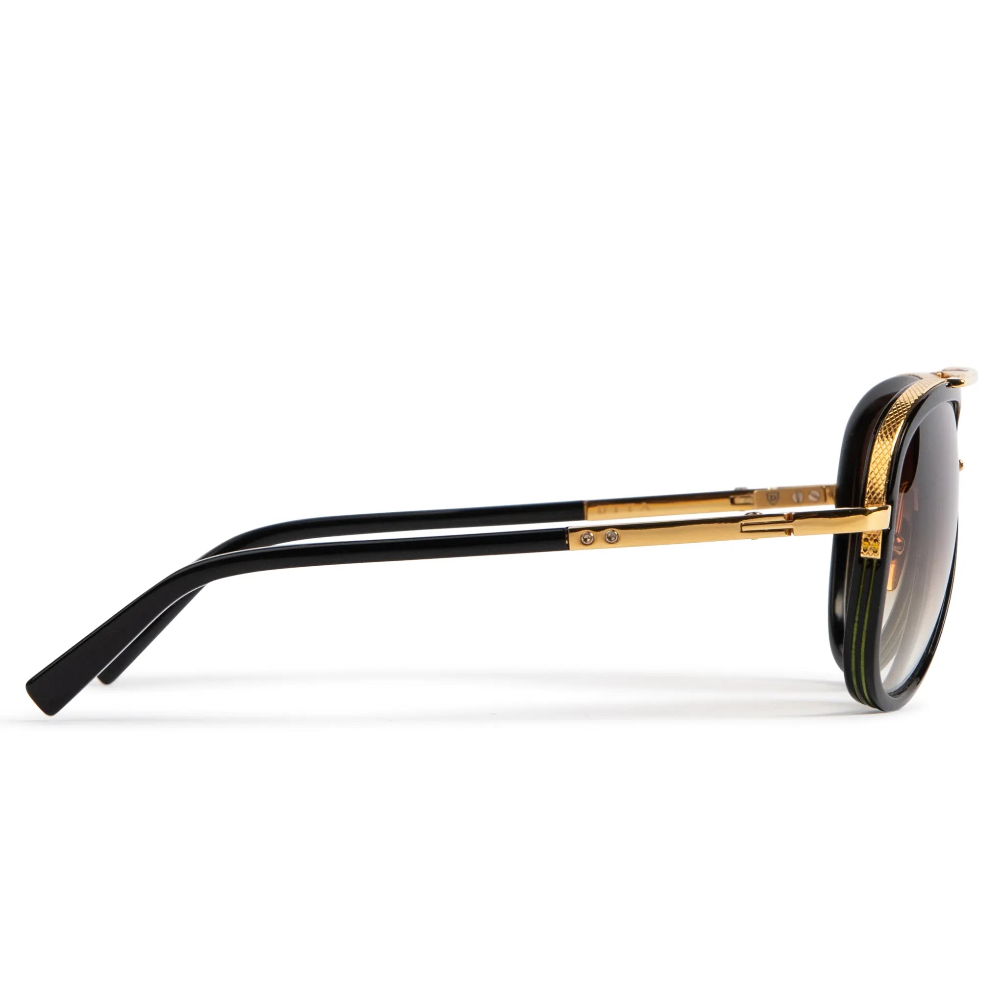 Side view of Preloved - Dita Eyewear Mach Two Black Gold Sunglasses DRX-2031B-60