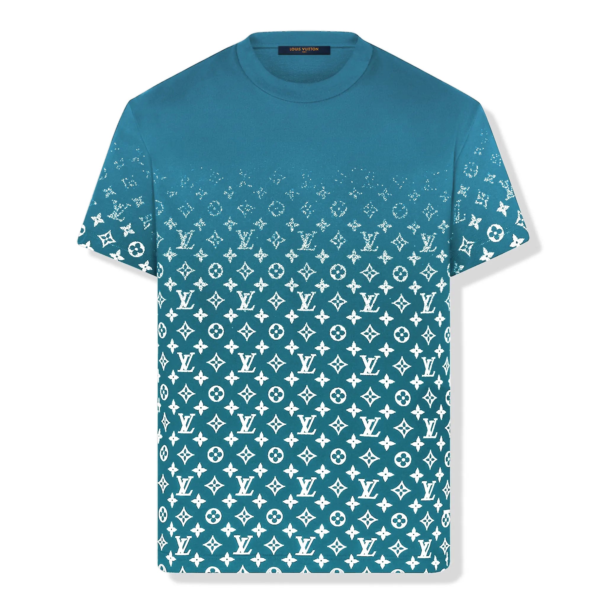 Front view of Preloved - Louis Vuitton Monogram Gradient Cotton Ocean Blue T Shirt