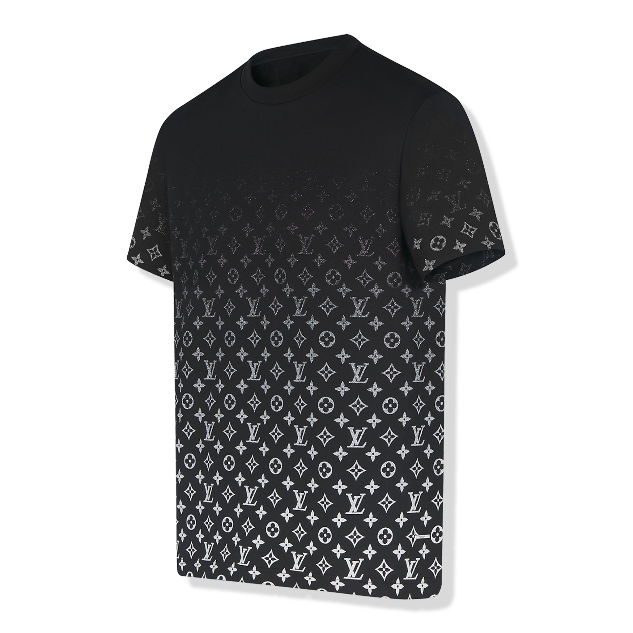 Side view of Preloved - Louis Vuitton Monogram Gradient Cotton Black T Shirt