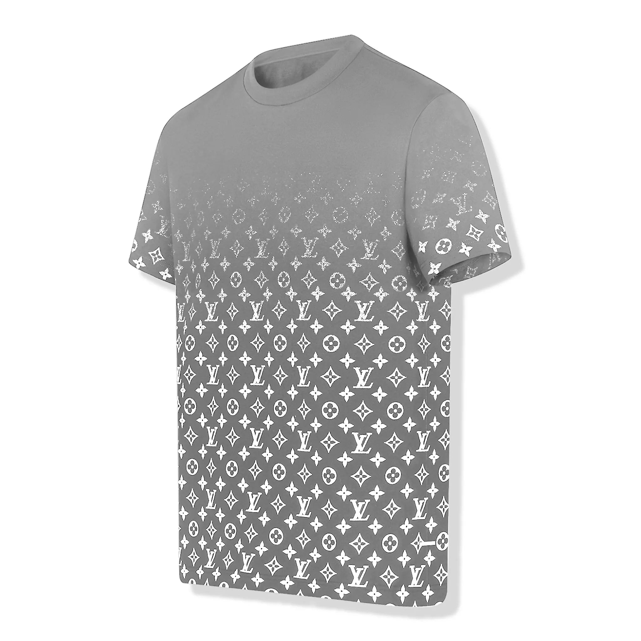 Side view of Preloved - Louis Vuitton Monogram Gradient Cotton Grey T Shirt
