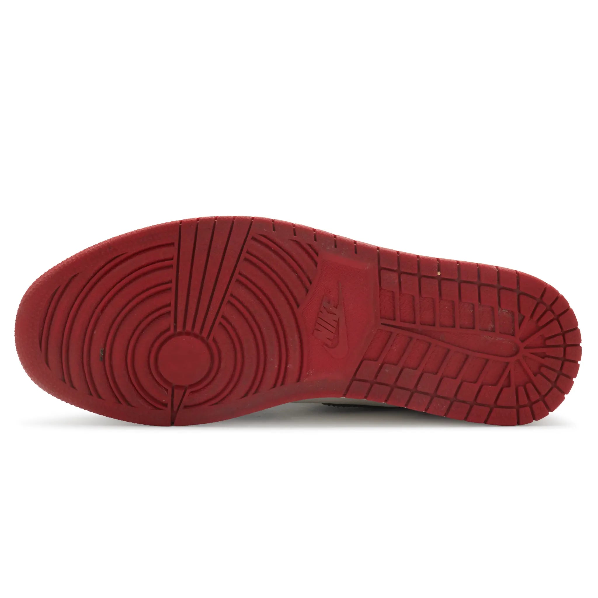 Sole View of Preloved - Air Jordan 1 Retro High OG Bred Toe