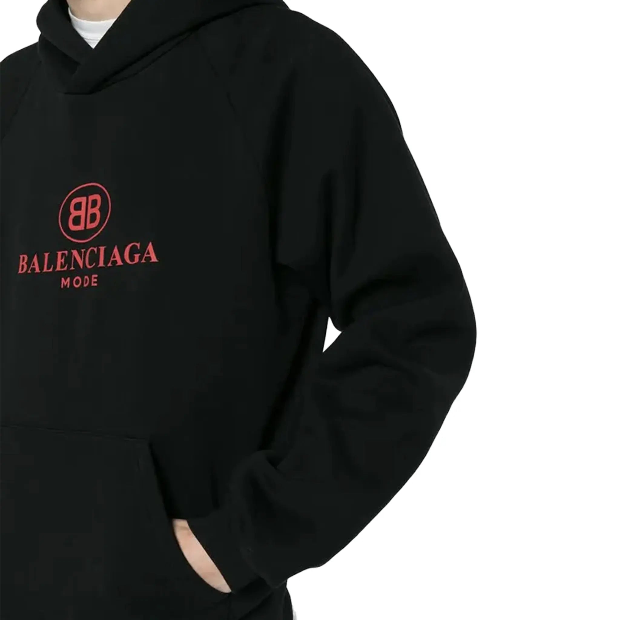Detailed Front View of Preloved - Balenciaga BB Mode Black Hoodie 182342M20200
