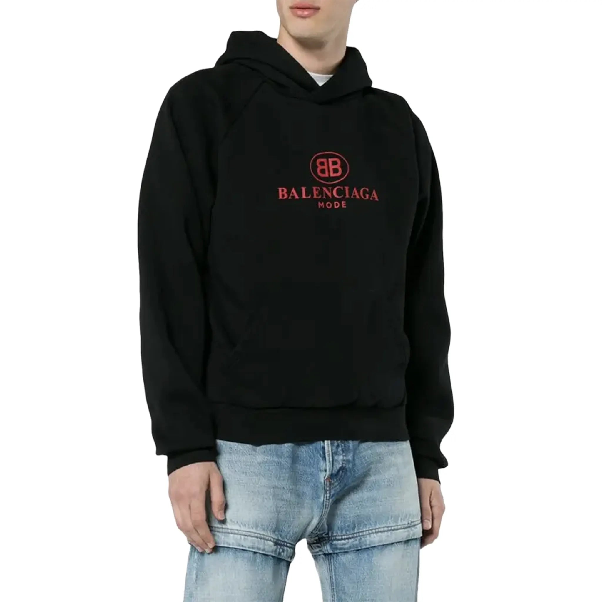 Front View of Preloved - Balenciaga BB Mode Black Hoodie 182342M20200