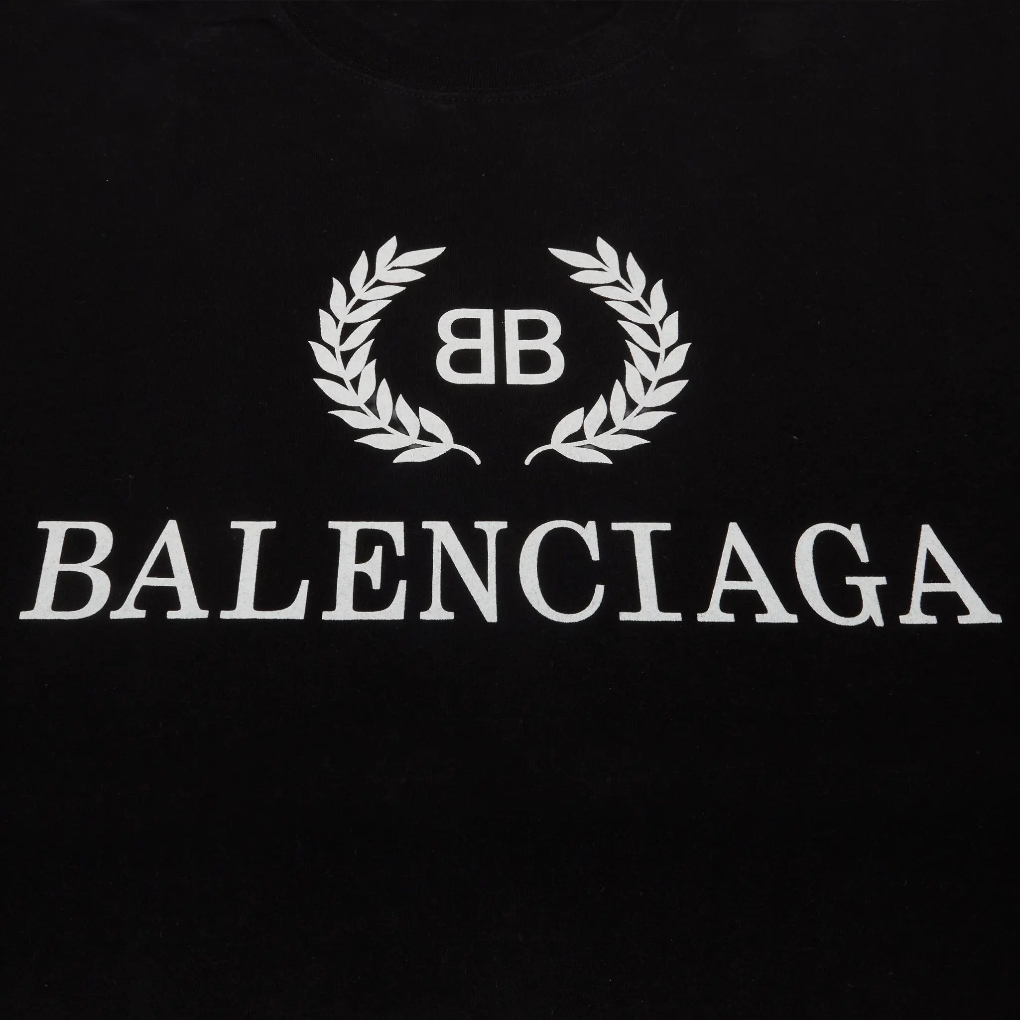 Detailed Front View of Preloved - Balenciaga Crew Black T-Shirt