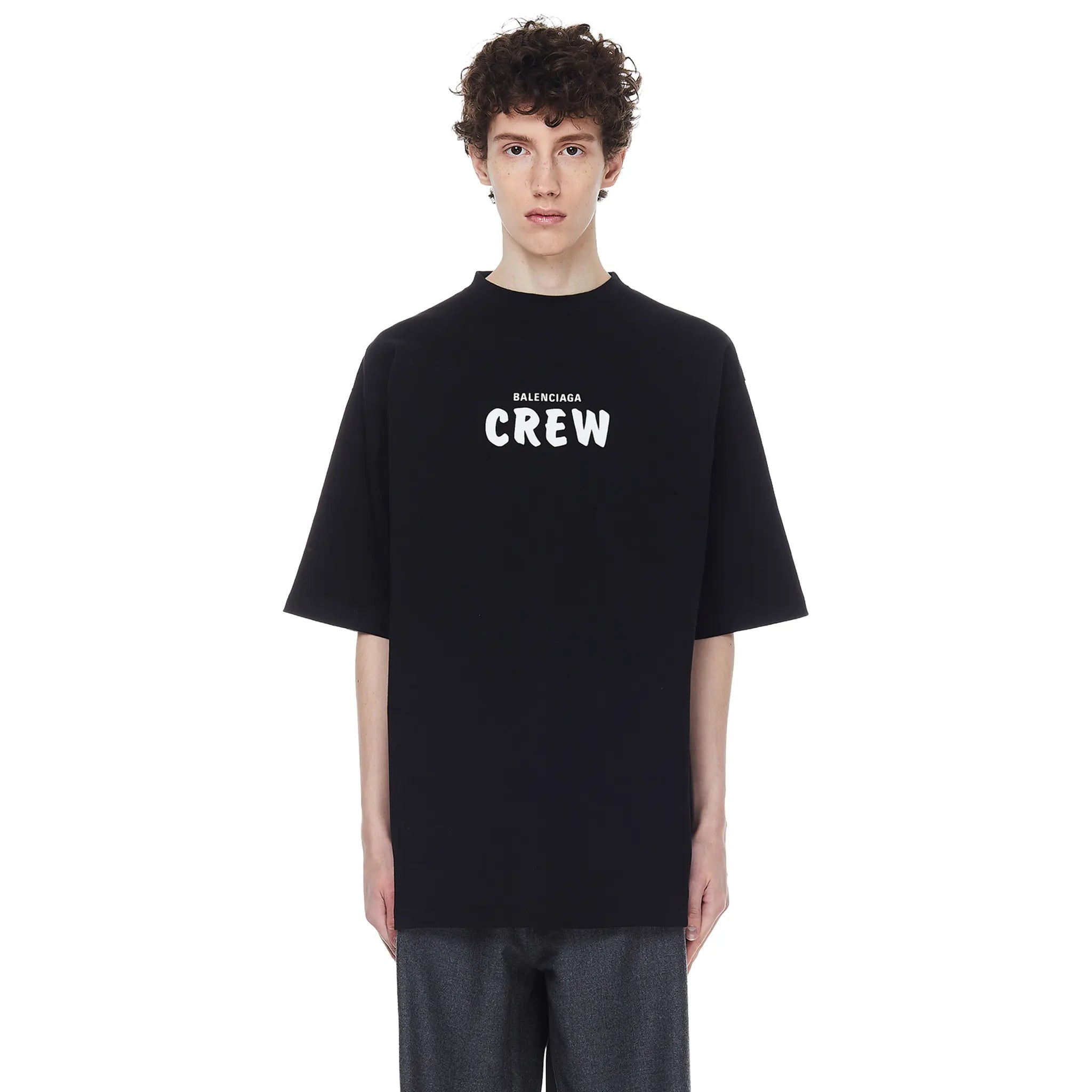 Preloved - Balenciaga Crew Logo Black White T-Shirt