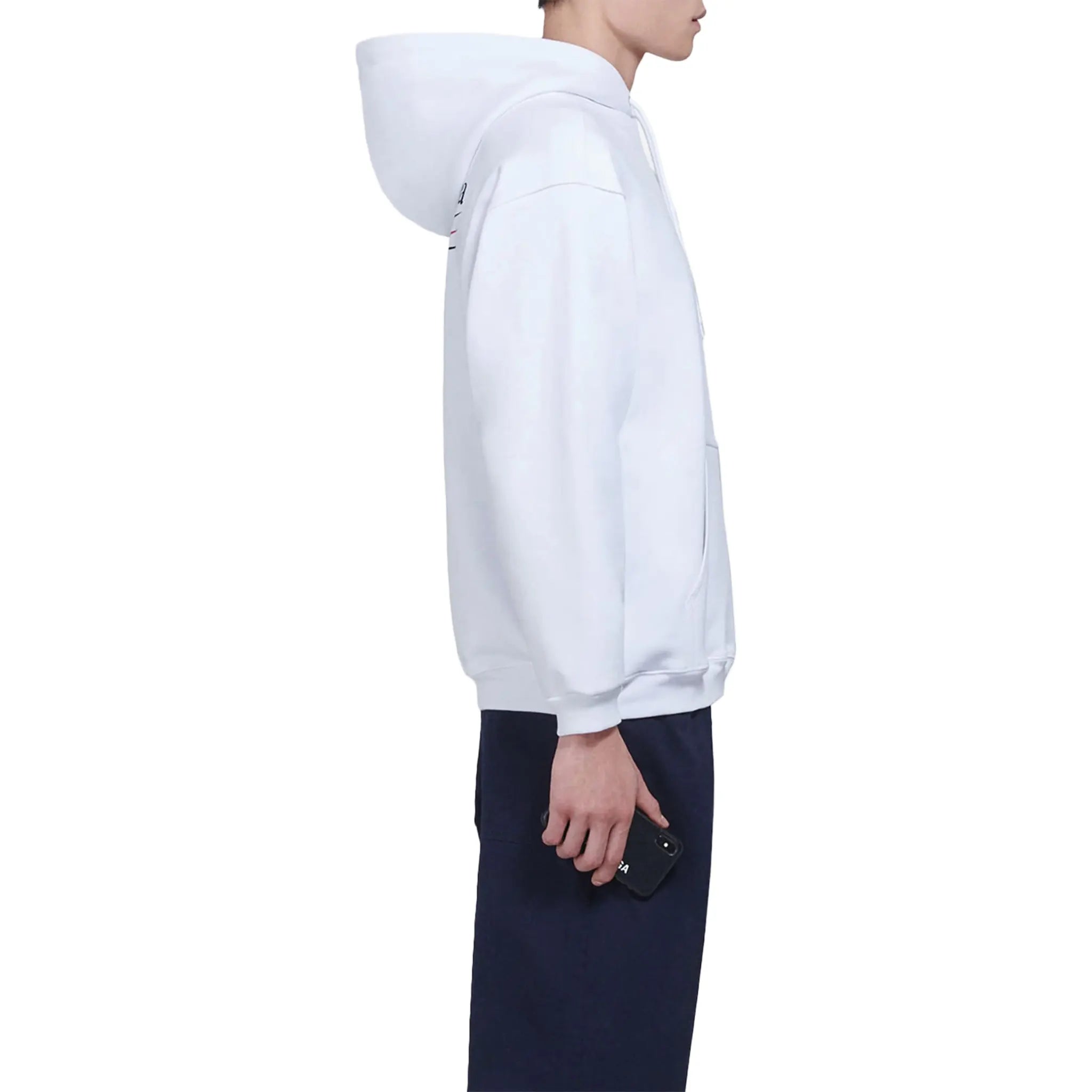 Side View of Preloved - Balenciaga Political Campaign Logo White Hoodie