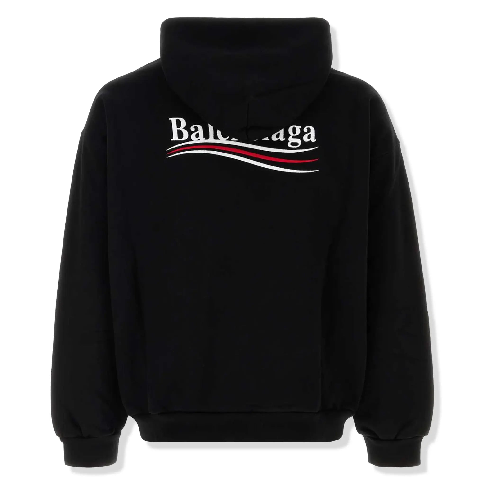 Back View of Preloved - Balenciaga Political Logo Black Hoodie