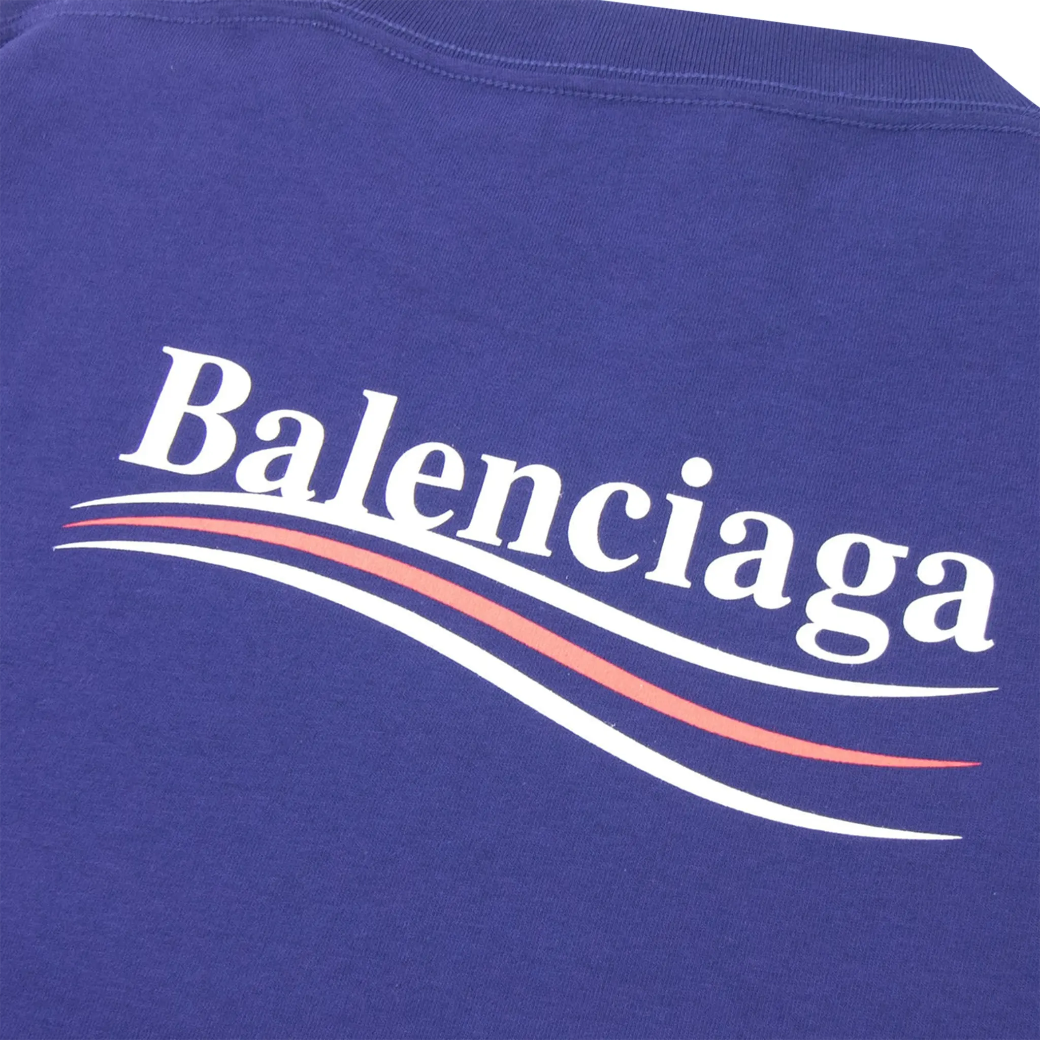 Detailed View of Preloved - Balenciaga Political Logo Kids Navy T-Shirt