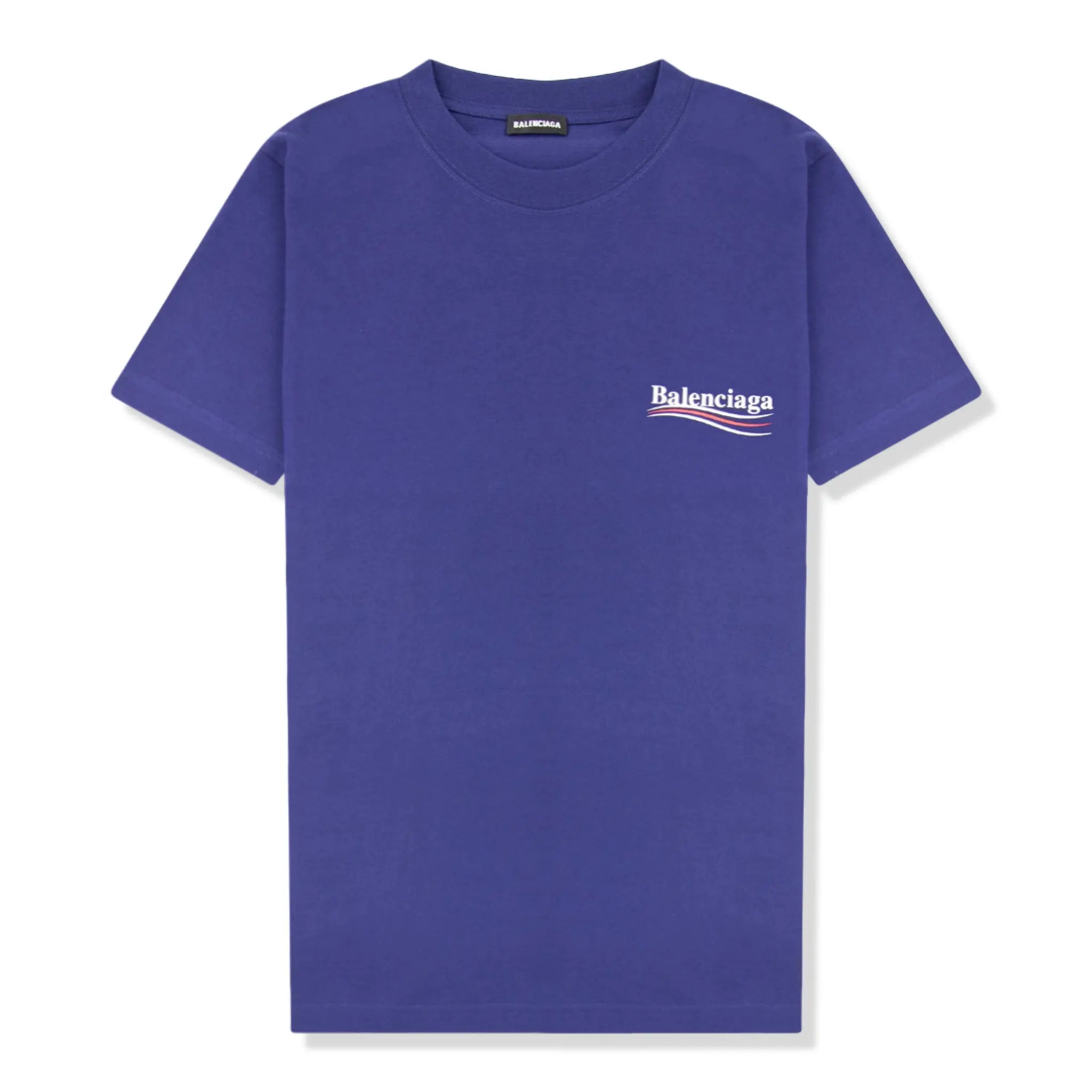 Front View of Preloved - Balenciaga Political Logo Kids Navy T-Shirt