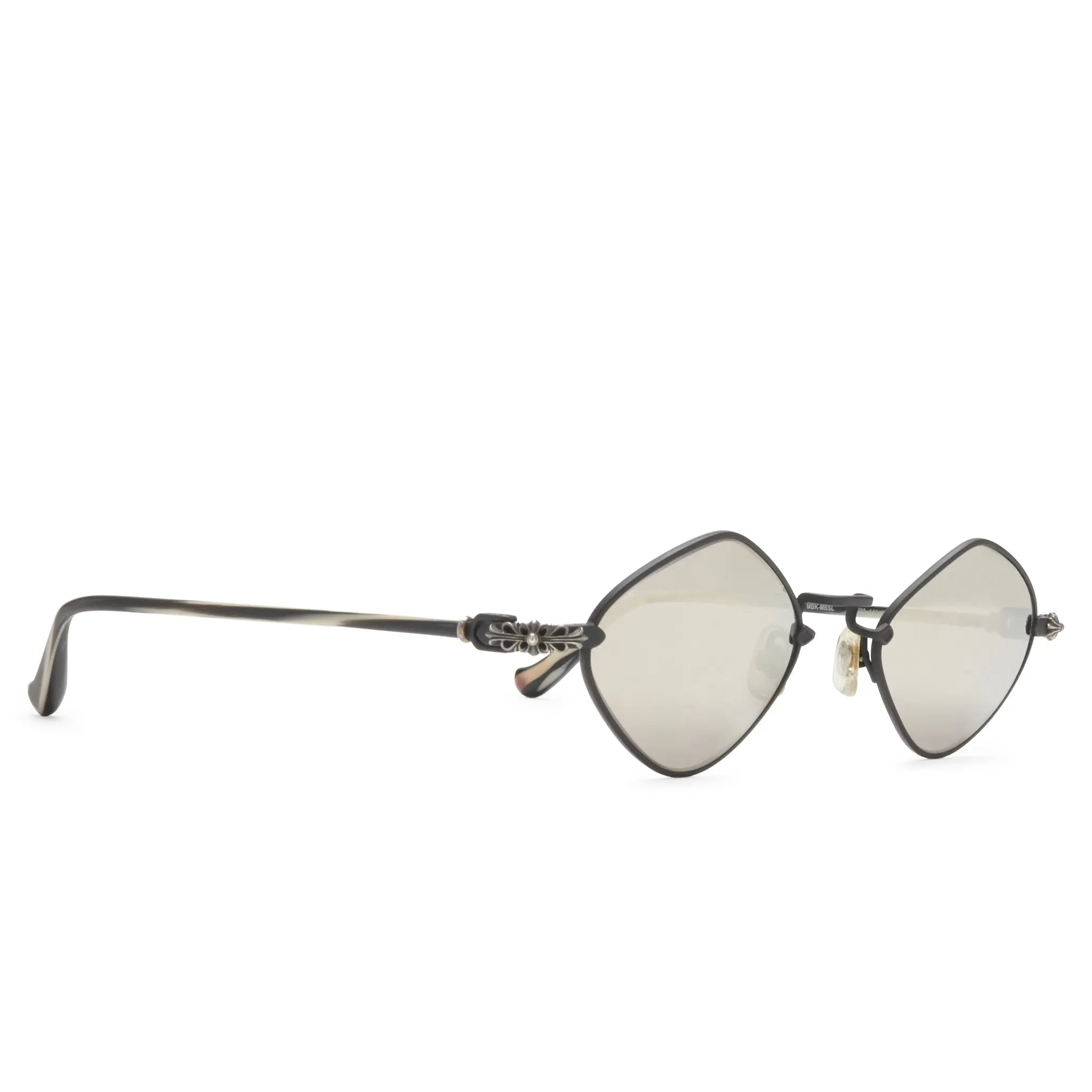Front Side View of Preloved - Chrome Hearts Diamond Dog Black Titanium Sunglasses