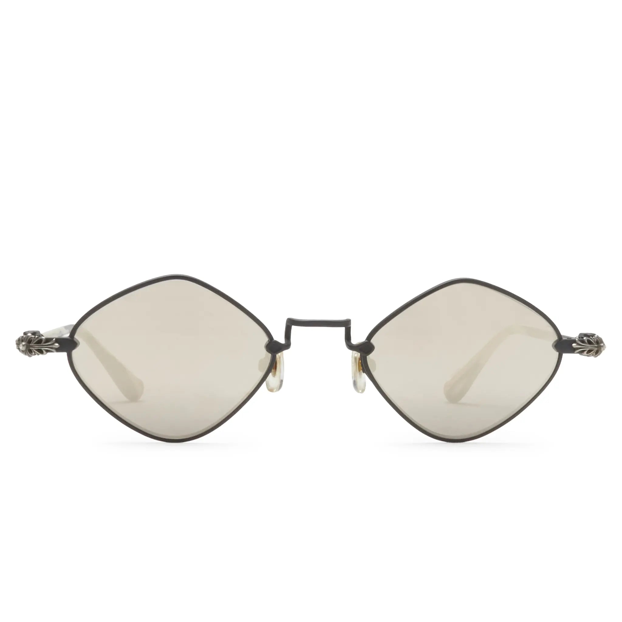Front View of Preloved - Chrome Hearts Diamond Dog Black Titanium Sunglasses
