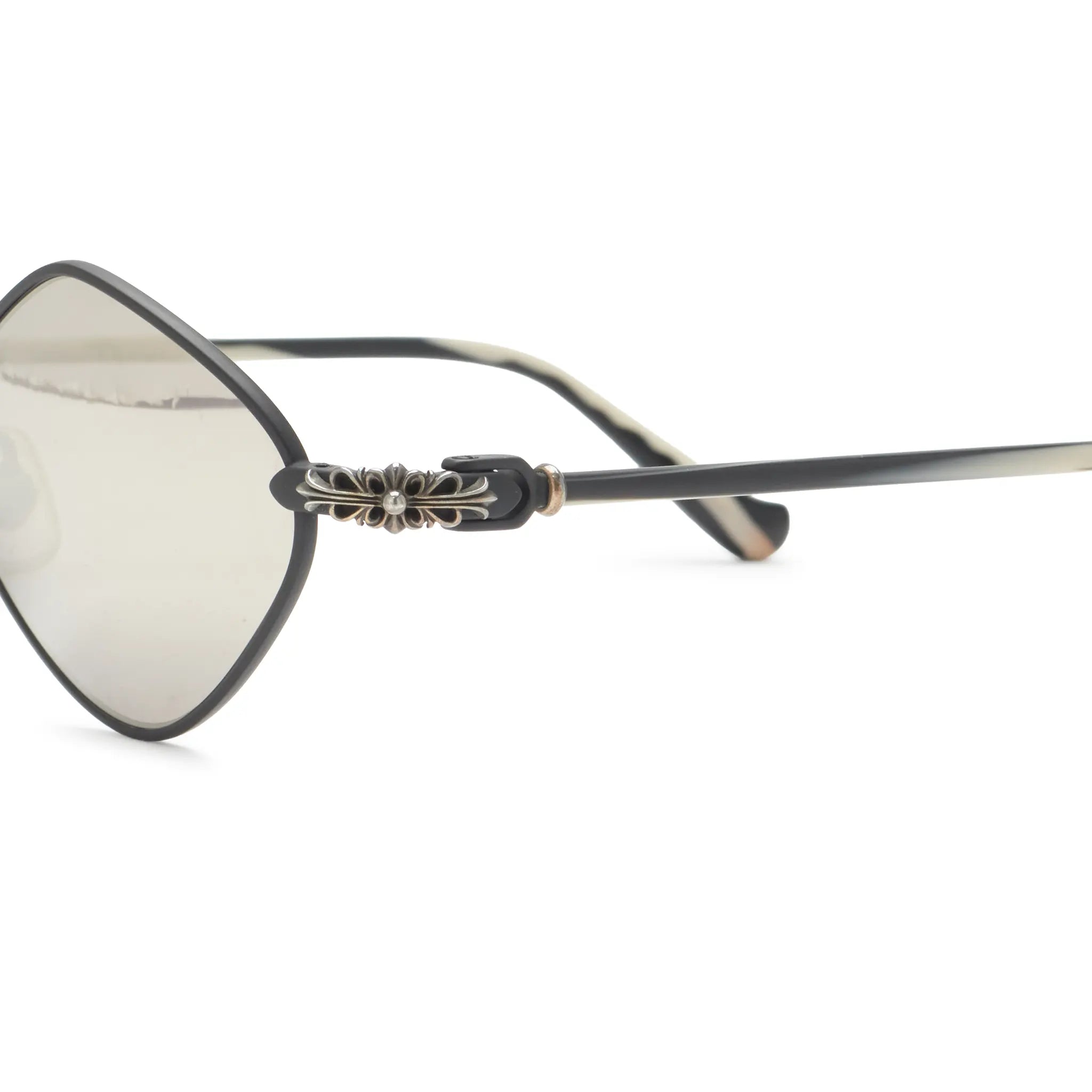 Front Side View of Preloved - Chrome Hearts Diamond Dog Black Titanium Sunglasses
