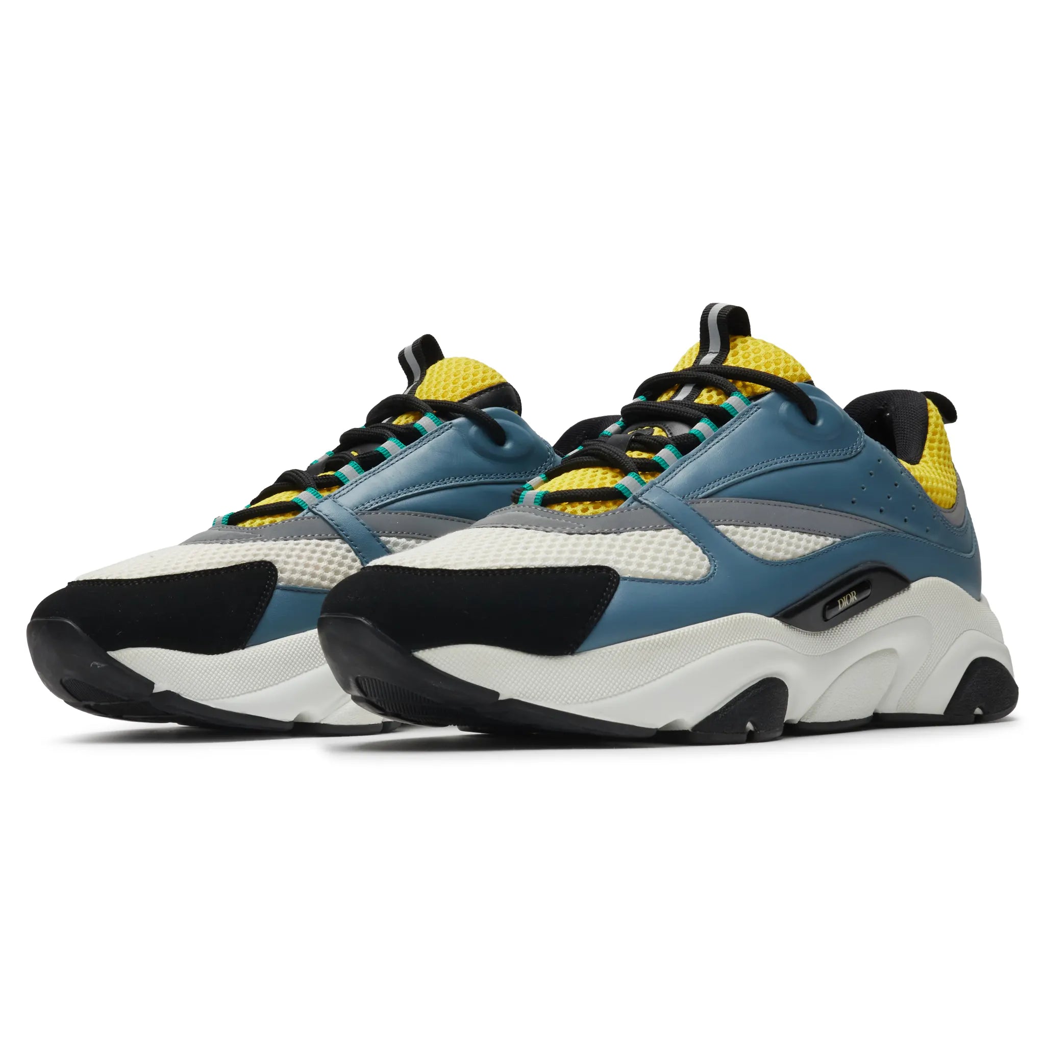 Front Side View of Preloved - Dior B22 Blue Yellow Trainer 3SN231ZCQ_H561