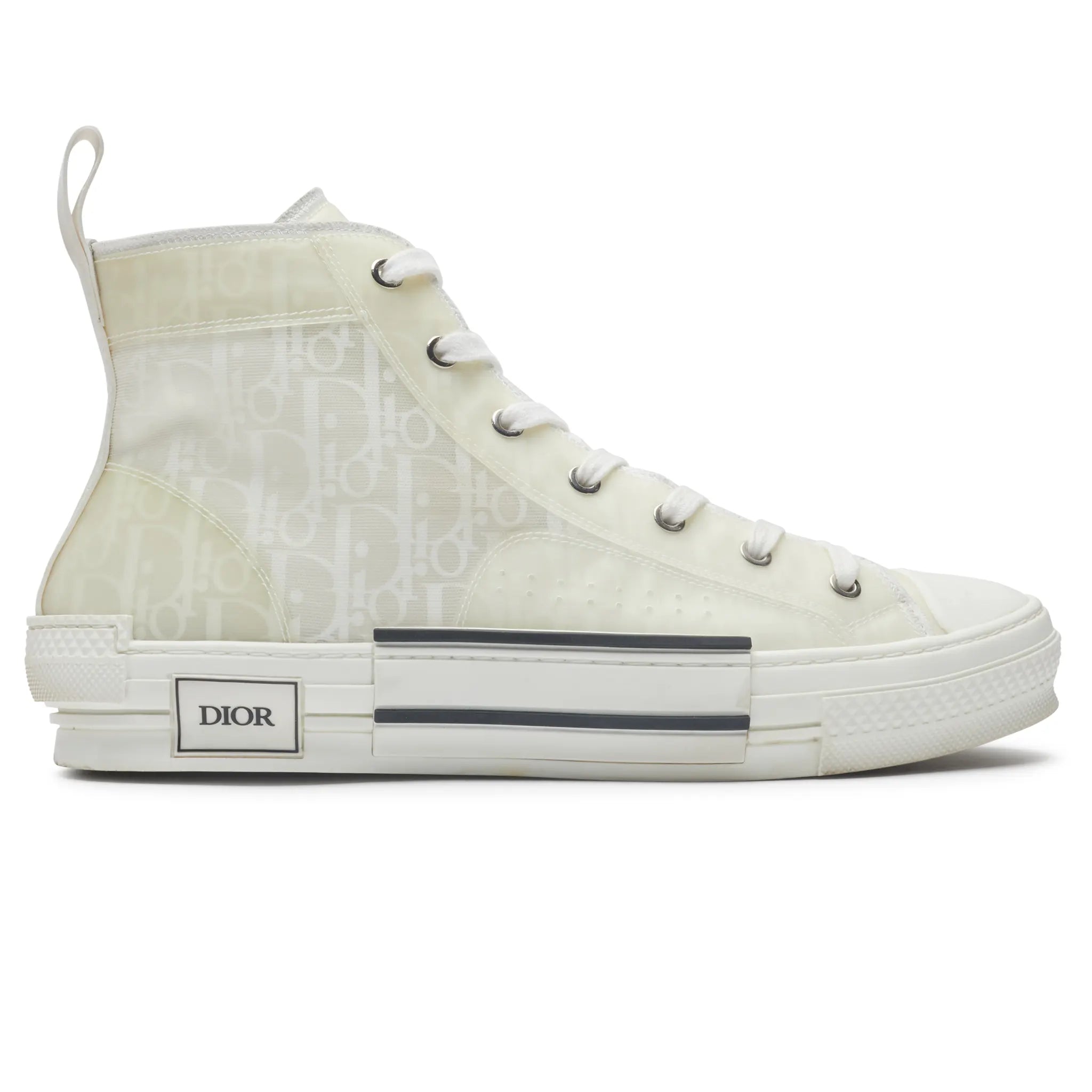Side View of Preloved - Dior B23 Dior Oblique Canvas High White Sneaker 3SH118YNT_H060