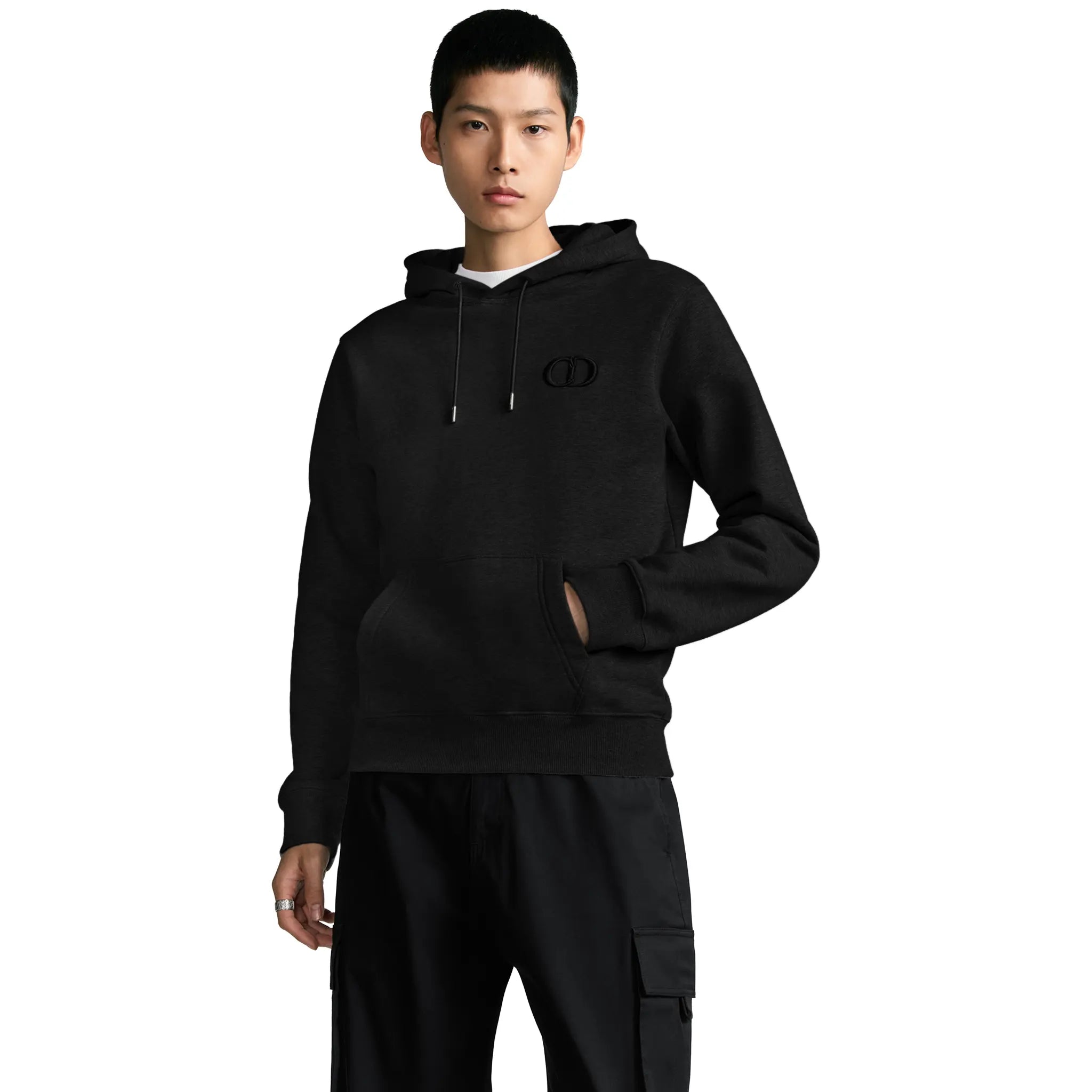 Front View of Preloved - Dior CD Icon Black Hoodie 113J698A0531_C989