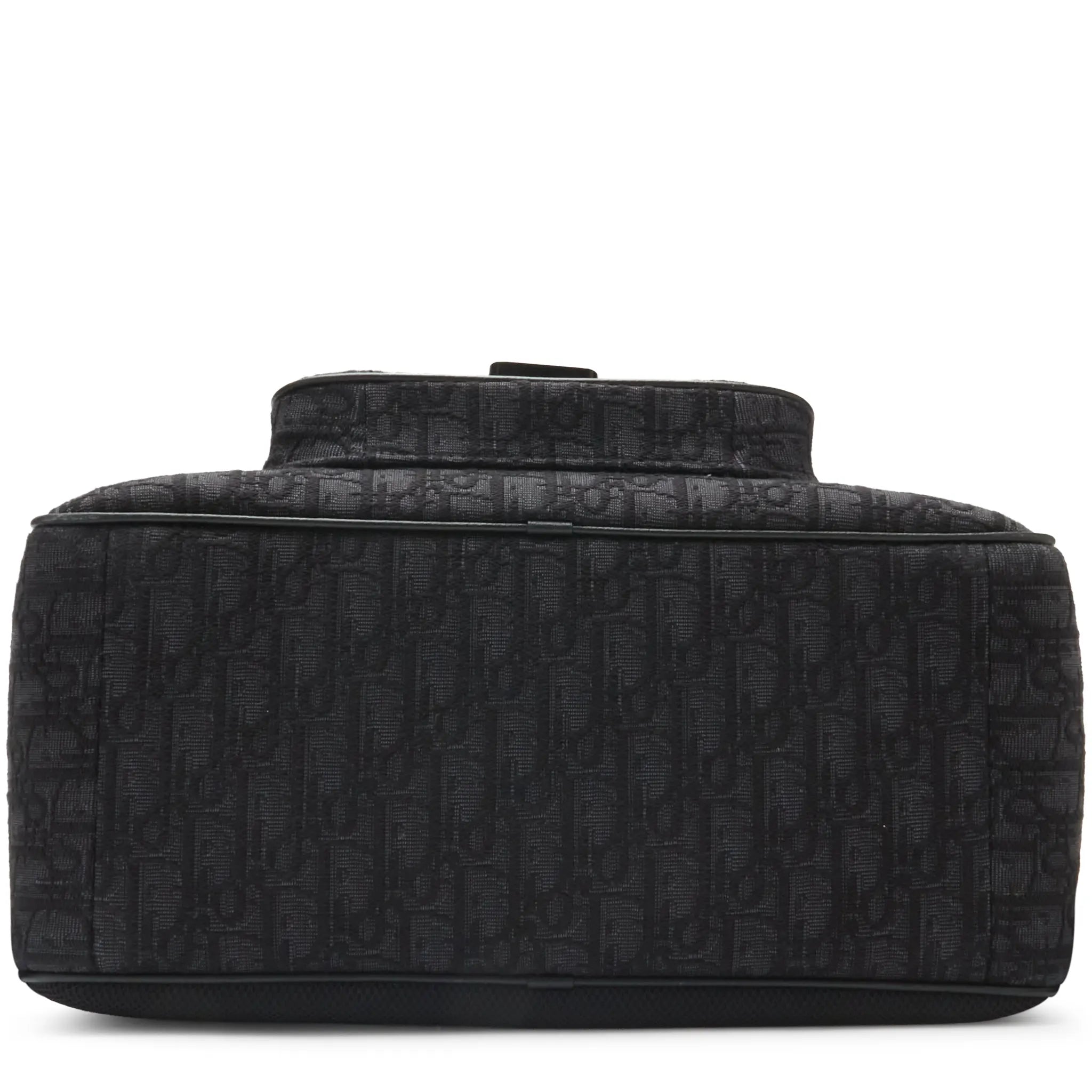 Lower View of Preloved - Dior Oblique Jacquard And Grained Calfskin Black Saddle Backpack 1ADBA212YKS_H03E