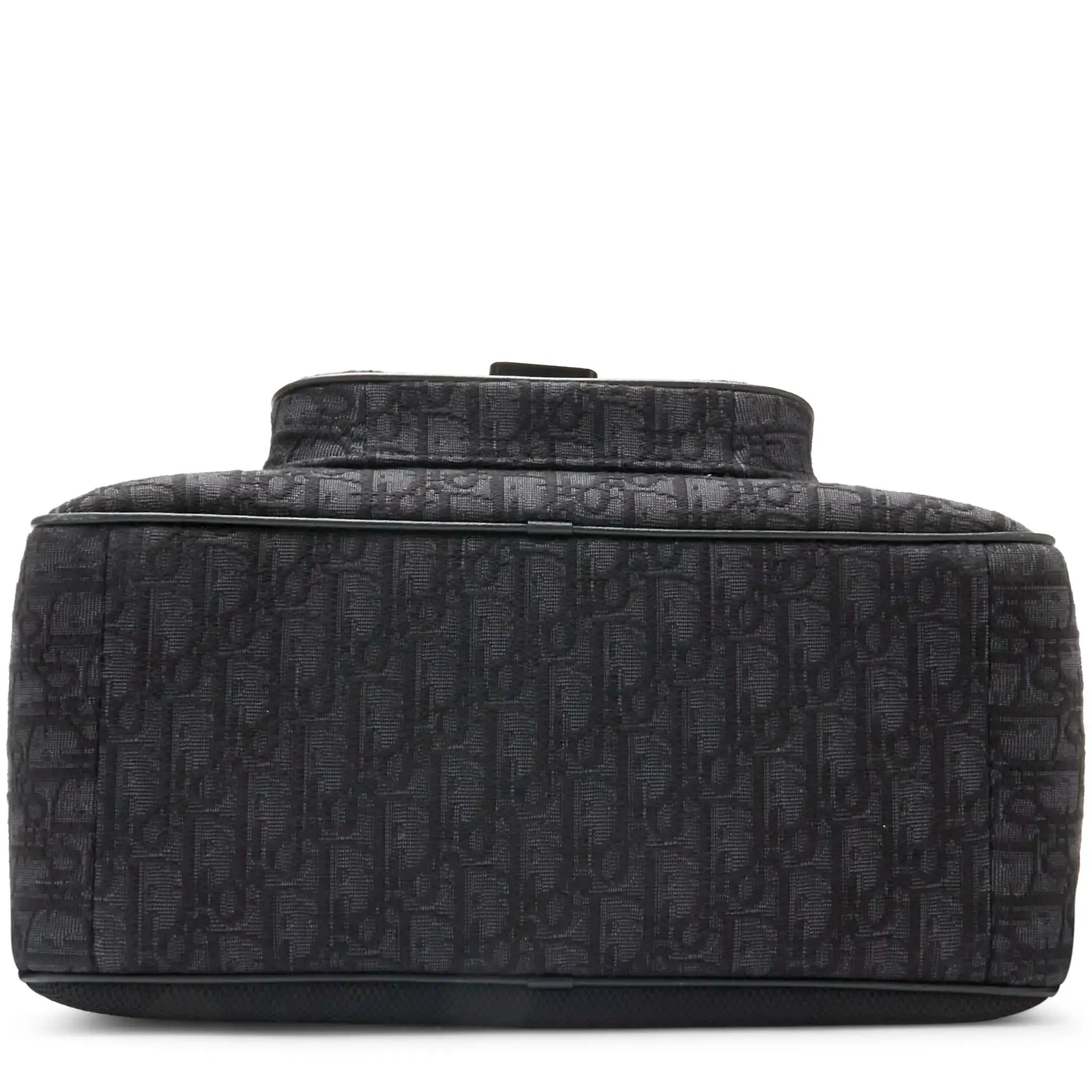 Lower View of Preloved - Dior Oblique Jacquard And Grained Calfskin Black Saddle Backpack