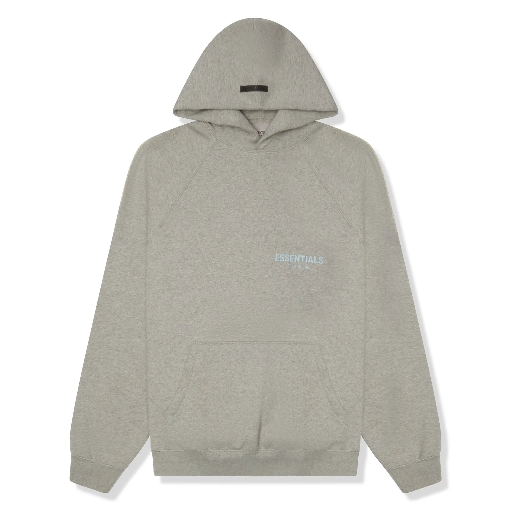 Front View of Preloved - Fear Of God Essentials Core Collection Dark Heather Oatmeal Hoodie 192SU212071F