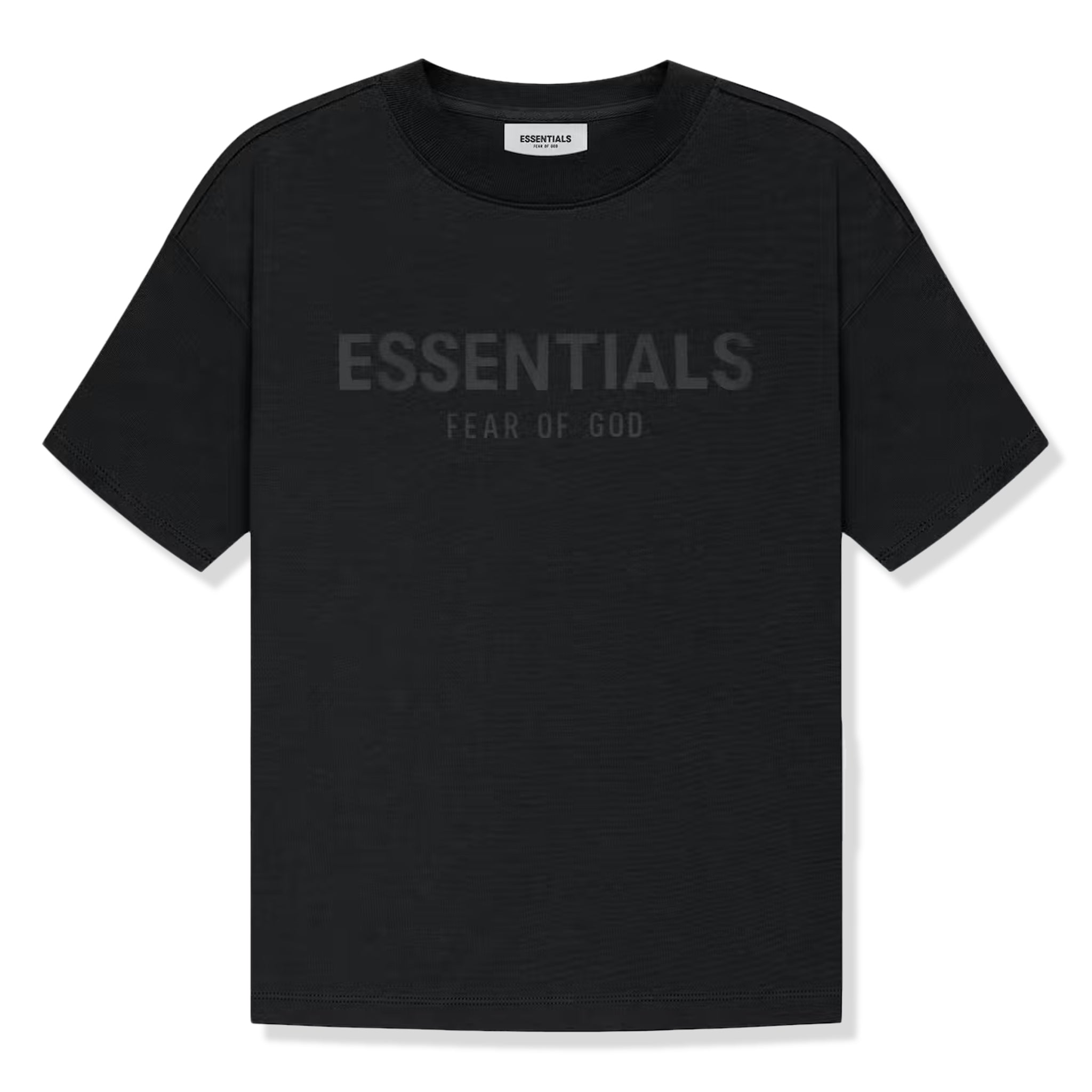 Front View of Preloved - Fear Of God Essentials Kids Black T-Shirt