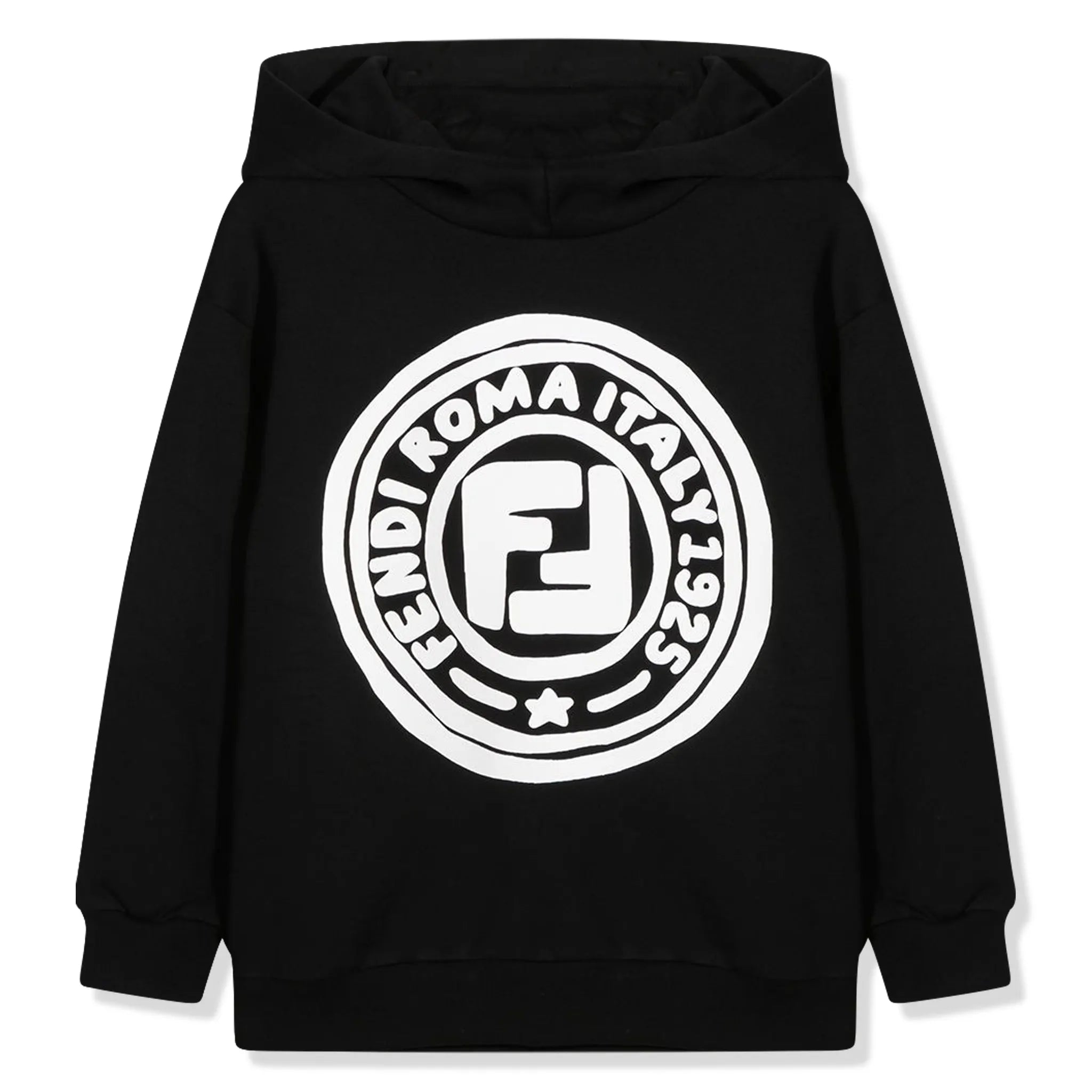 Front View of Preloved - Fendi Kids Roma Italy Black Hoodie