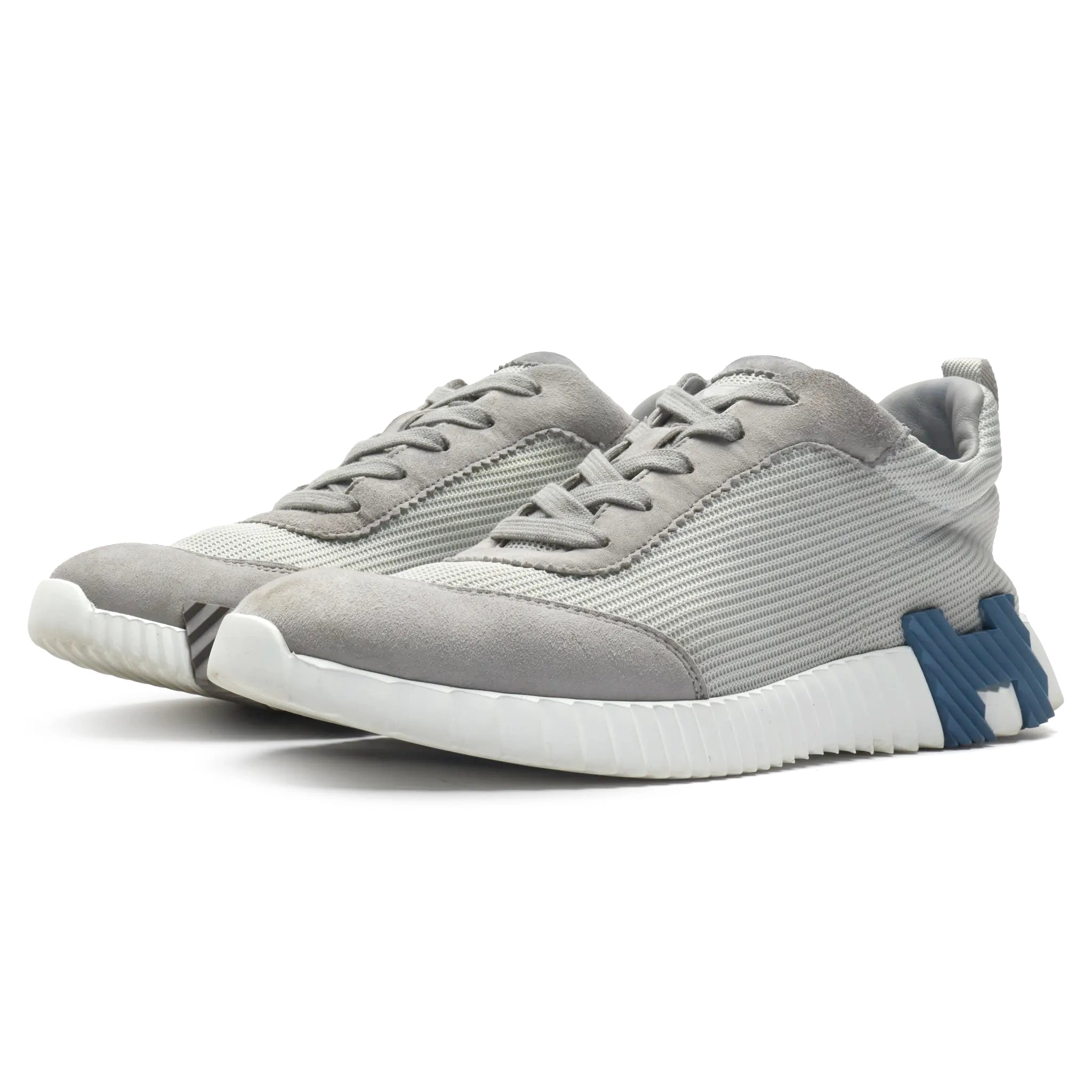 Front Side View of Preloved - Hermes Paris Bouncing Sneaker Grey Blue