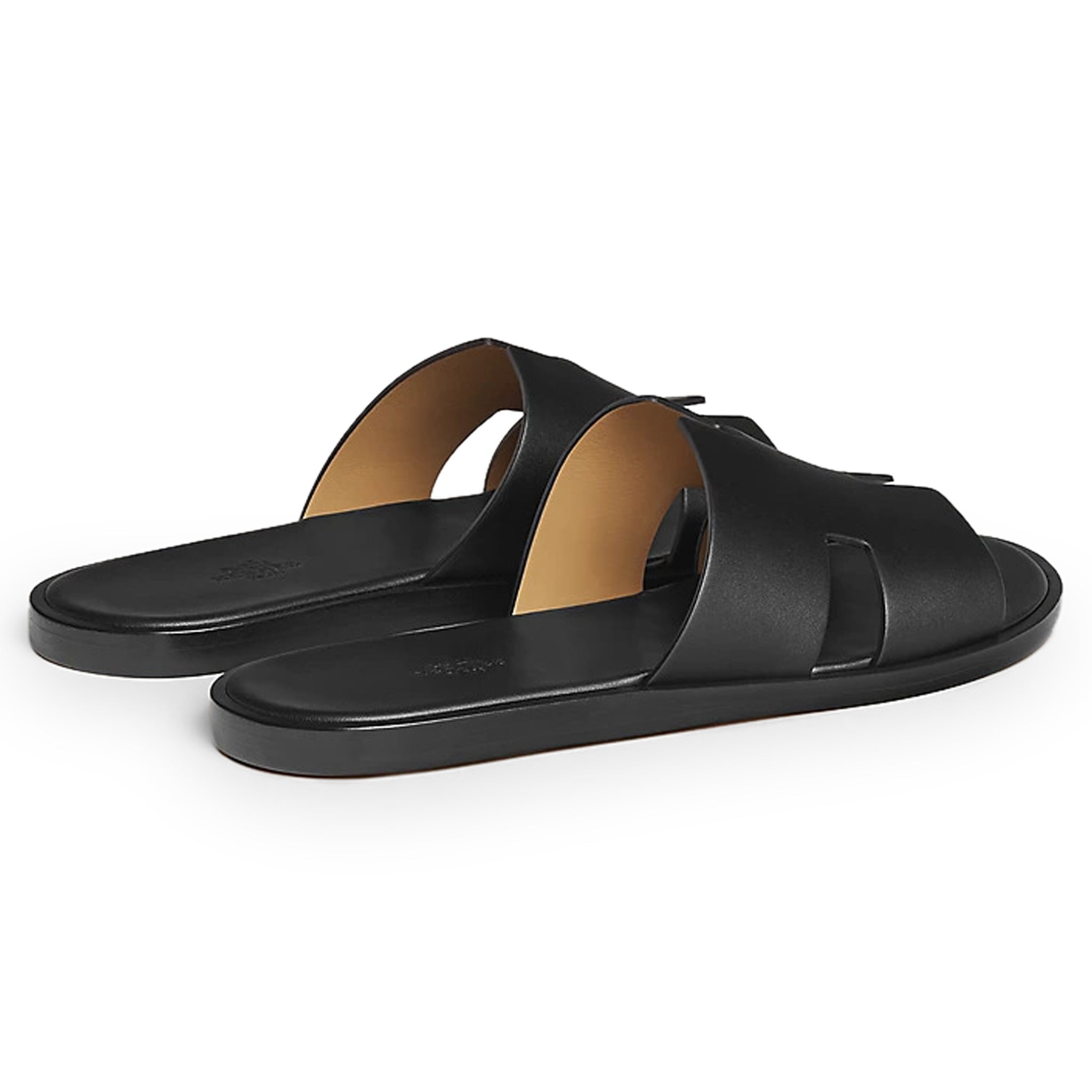 Back Side View of Preloved - Hermes Paris Izmir Black Sandal H041141ZH01395