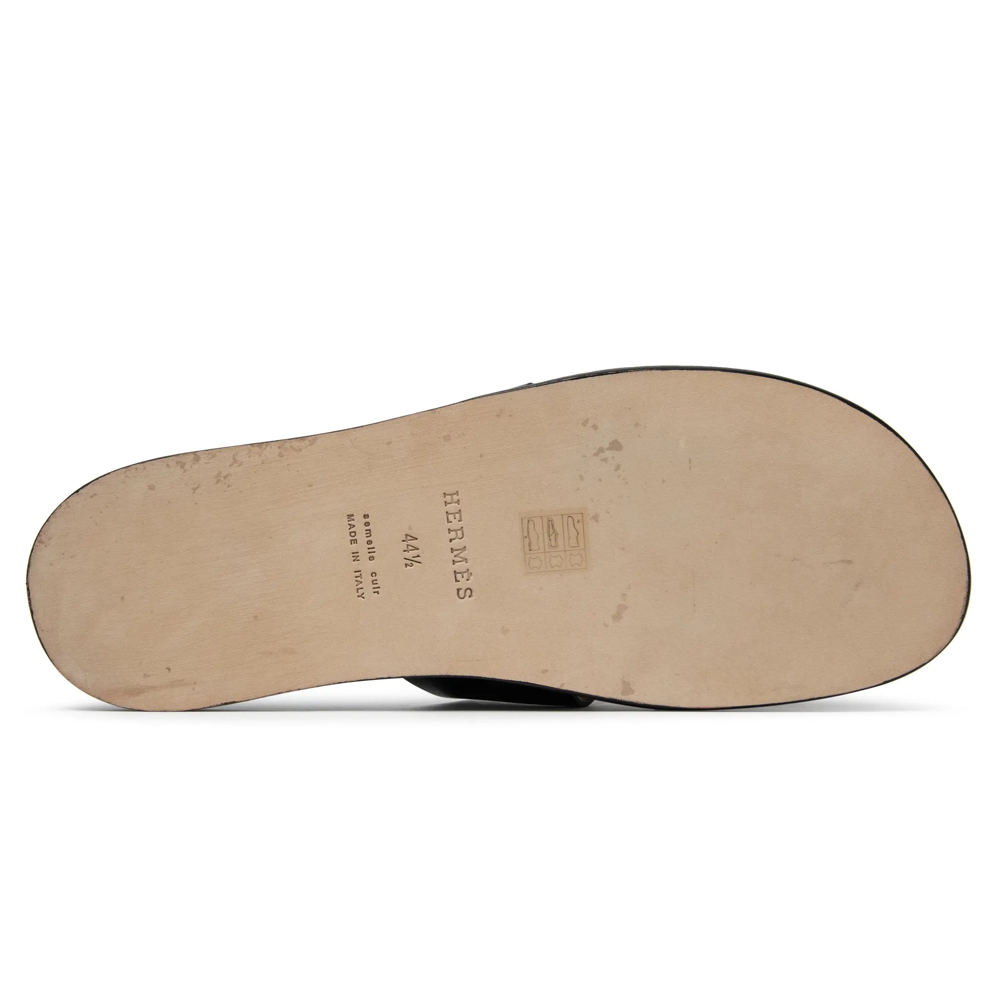 Sole View of Preloved - Hermes Paris Izmir Black Sandal H041141ZH01395